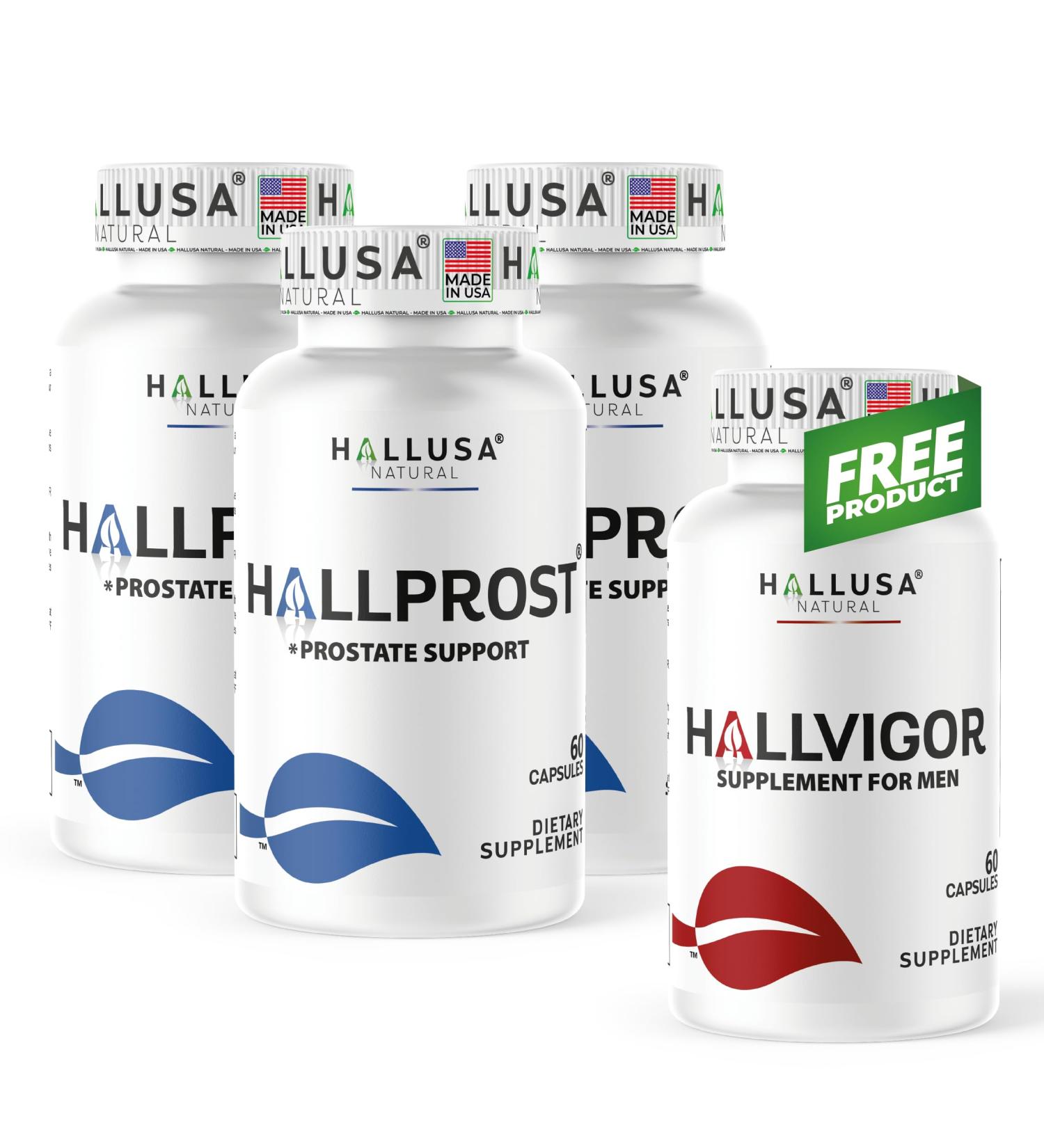 Hallprost - Prostate Health Supplement + Free Hallvigor (Korean Ginseng) | Urinary Tract & Bladder Support Reduce Frequent Urination | Saw Palmetto Pygeum Pumpkin Seed Zinc Vitamin E | 180 ct - Buy Online on GoSupps.com