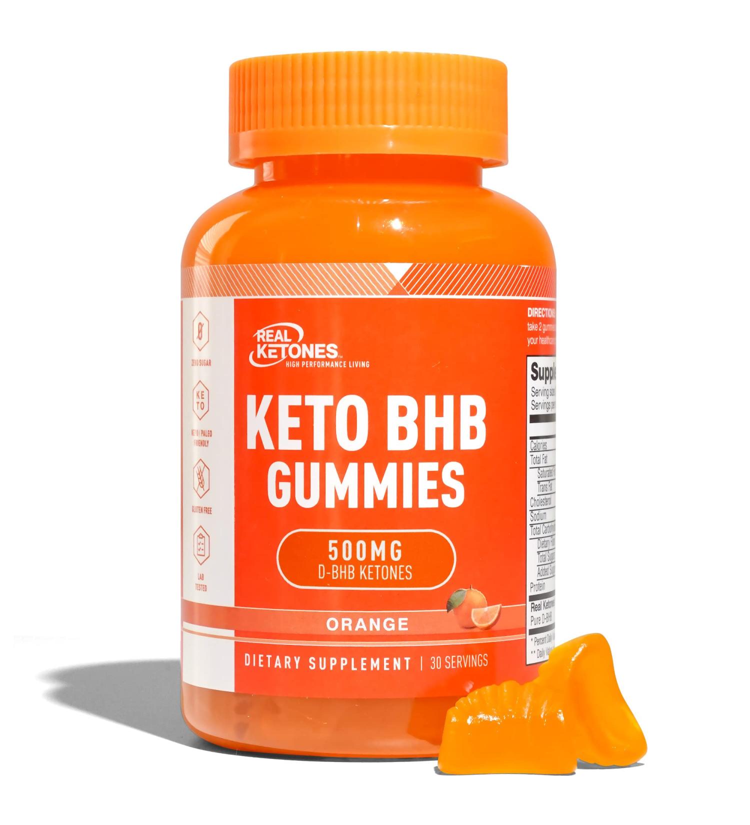 Real Ketones Exogenous Keto BHB Gummies - Orange Flavor (30 Servings) | Rapid Ketosis & Keto Diet Support - Buy Online on GoSupps.com