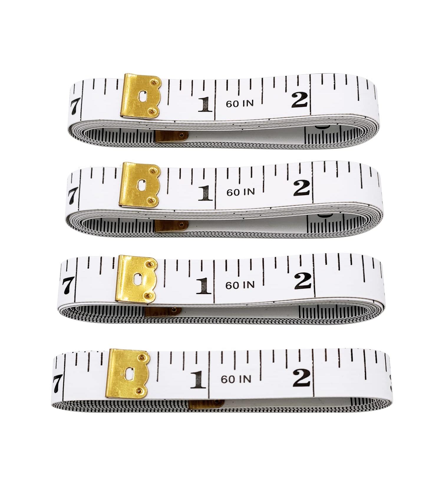 4 Pack Soft Tape Measure Double Scale 60-inch/150cm - Fabric Craft & Medical Body Measurement Sewing Flexible Ruler for Weight Loss - White - Buy Online on GoSupps.com
