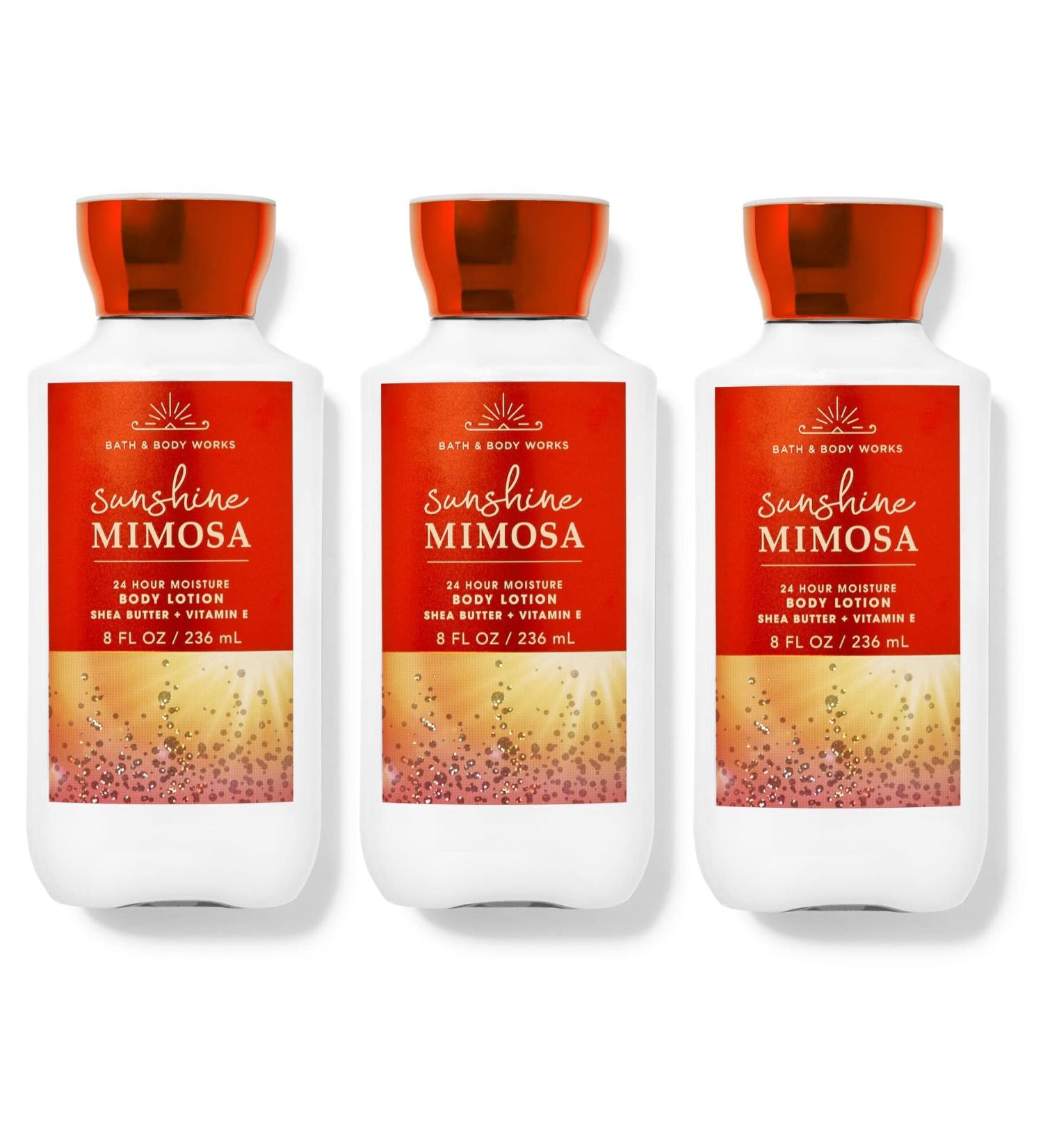 Bath & body Works SUNSHINE MIMOSA 24 Hour Moisture Body Lotion Lot of 3 - Full Size