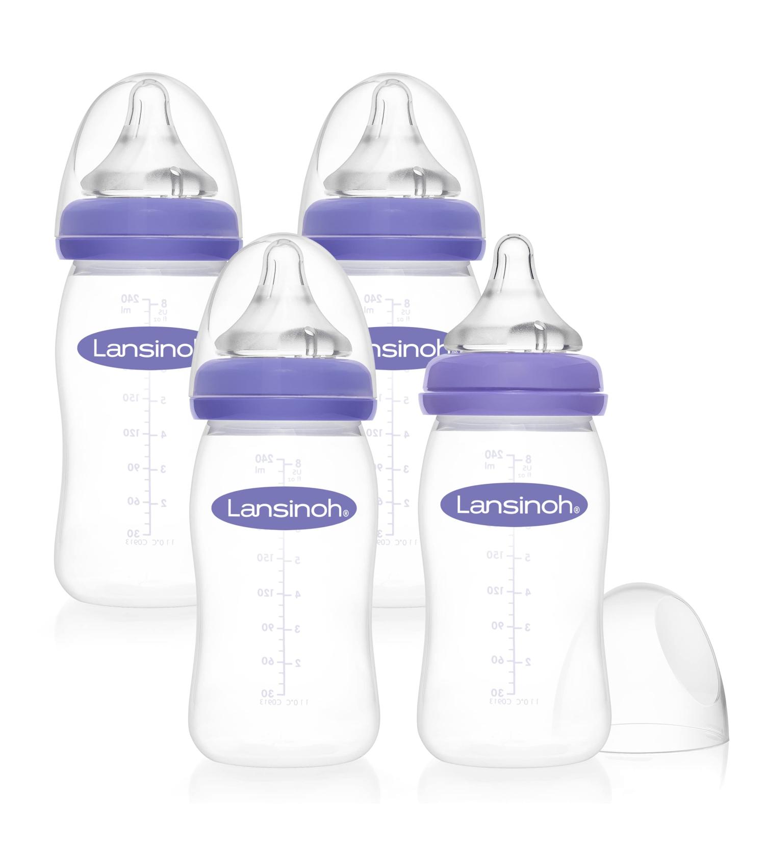 Lansinoh Baby Bottle Set - NaturalWave Teat Size M 240ml 4 Pack - Ideal for International Shipping - Buy Online on GoSupps.com
