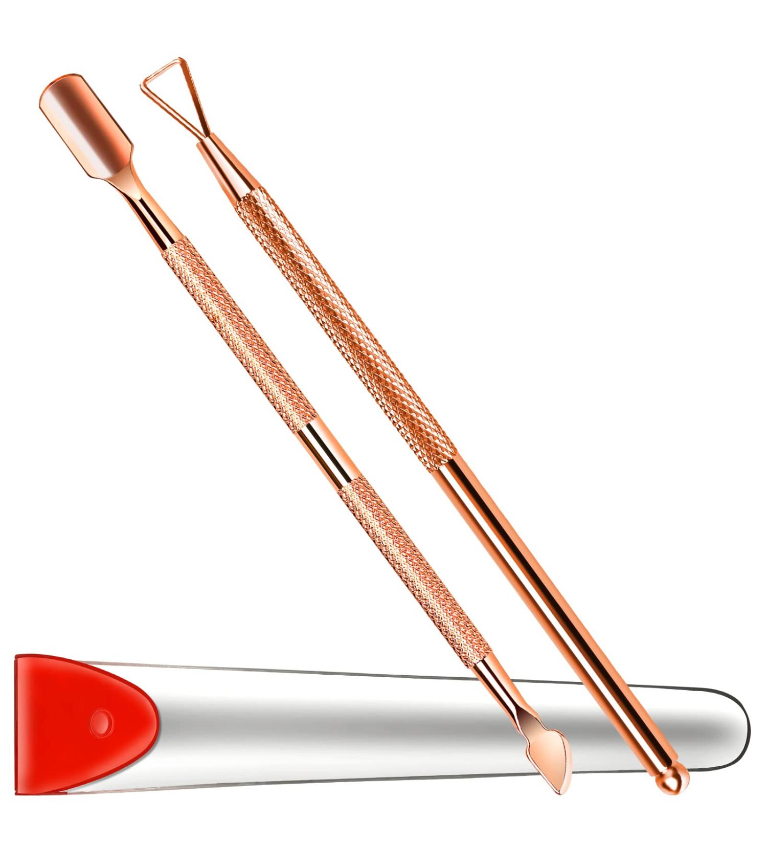 FANDAMEI UV Gel Nail Polish Remover Kit - Cuticle Pusher & Gel Polish Scraper Set for Manicure Pedicure - Dual Head Nail Scraper in Rose Gold - Buy Online on GoSupps.com