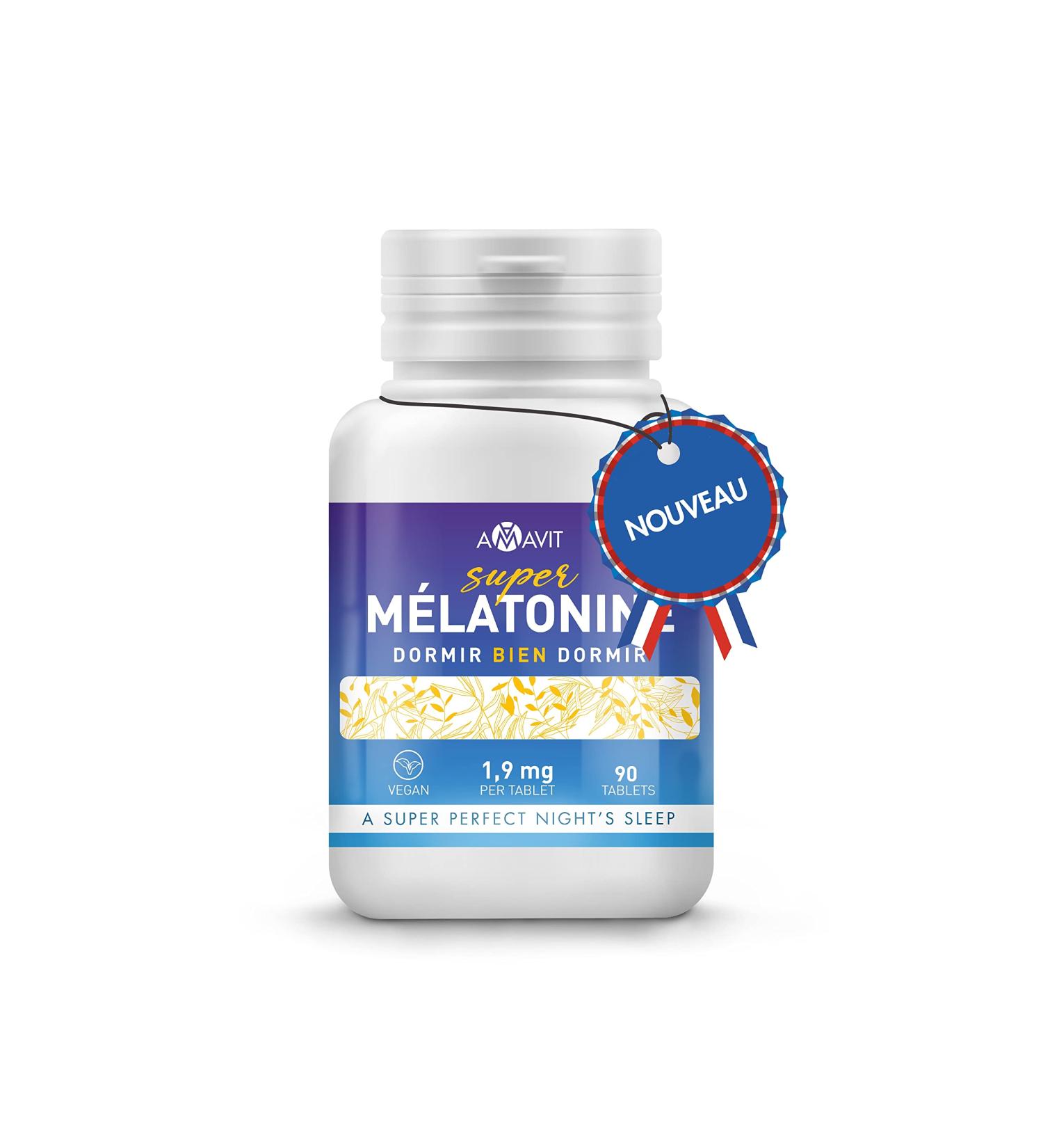 Melatonin 1.9 mg Strong Easy to Swallow Melatonin Highly Bioavailable for Adult Sleep with Adenosine Glycine - Sleep Stamp - Melatonin 90 Gluten/Lactose Free Tablets - Buy Online on GoSupps.com