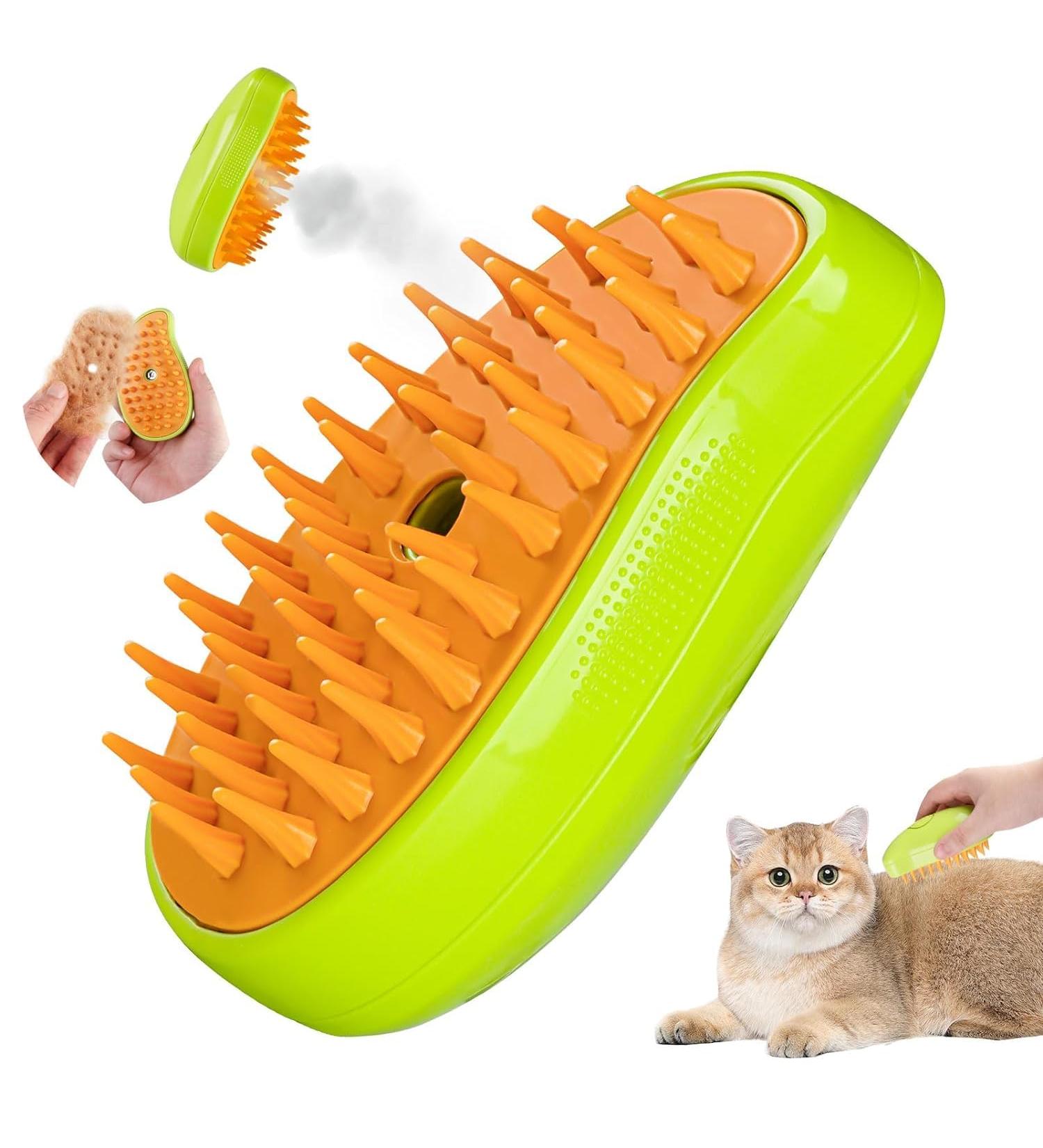Steamy Cat Brush 3 In1 Cat Steam Brush Pet Hair Cleaner Brush Self Cleaning Steam Brush Cat Steamer Brush Massage Cat Hair Brush for Removing Tangled Loosse Hair for Home Office School Height blue - Buy Online on GoSupps.com