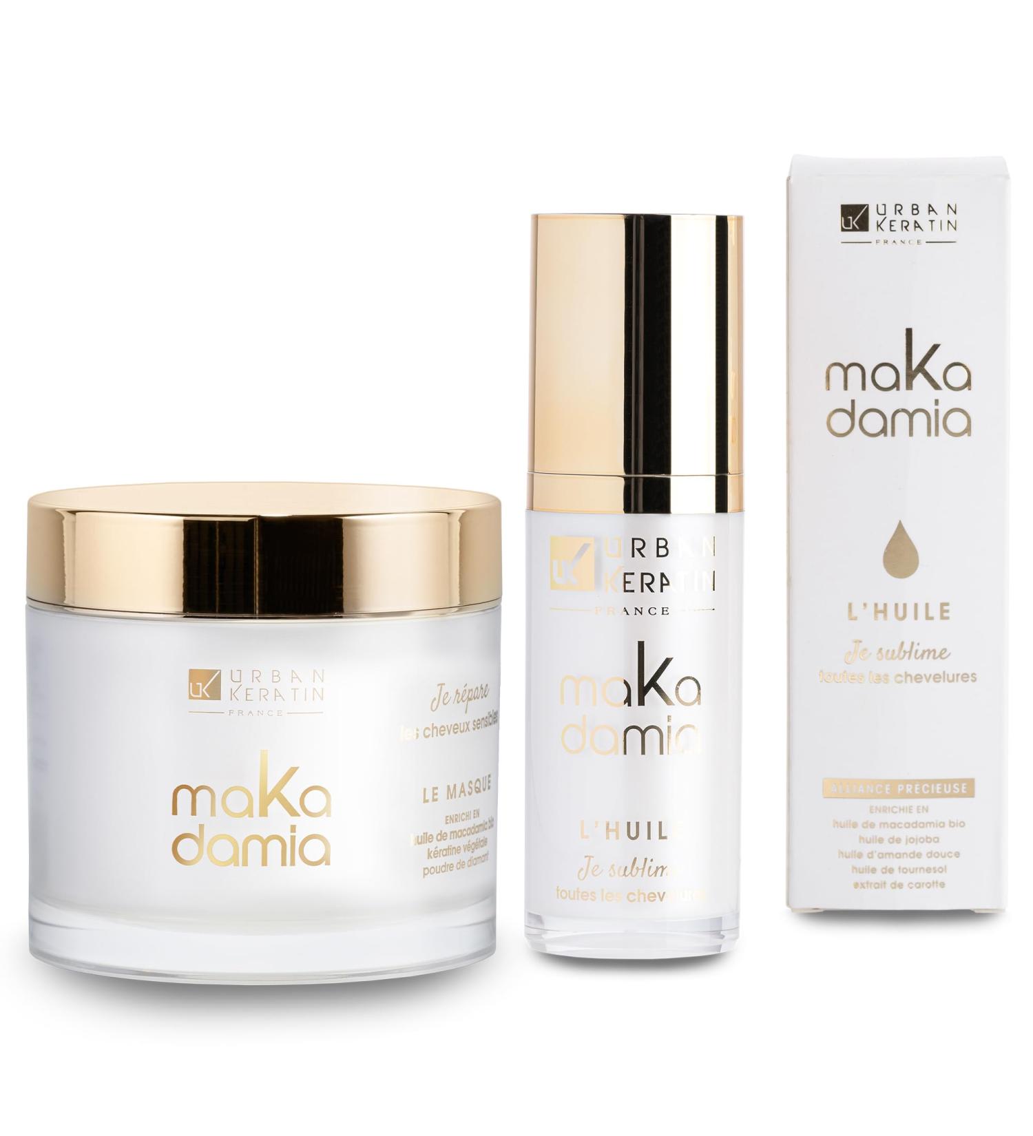 Urban Keratin - Duo Masque 200 Ml Et Huile 30 Ml Makadamia - Hydratant Et Restructurant
