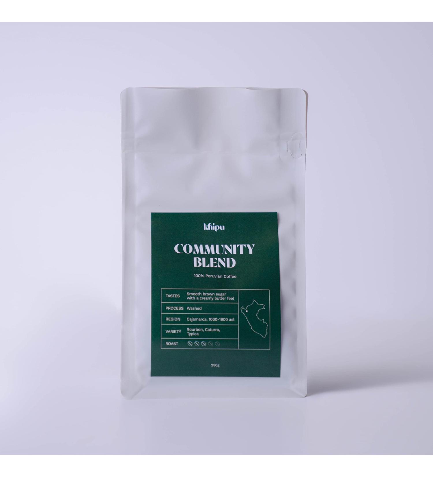 Khipu Coffee - Peruvian Whole Bean Coffee (250g) - Dark Roast - Co-operative Coffee from CENFROCAFE in Cajamarca Peru - Buy Online on GoSupps.com