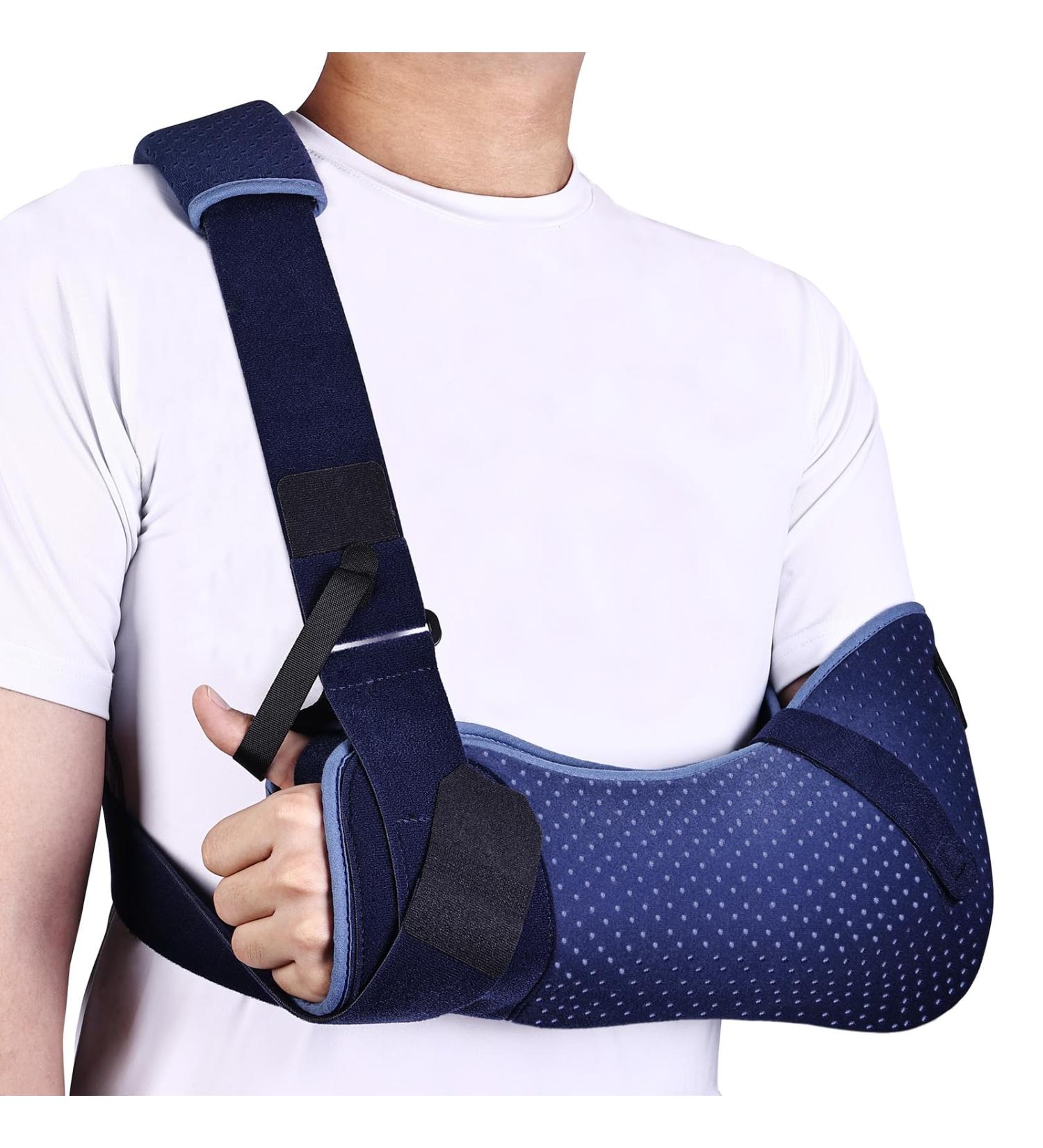 Arm Sling for Shoulder Injury with Waist Strap - Comfort Immobilizer Brace for Rotator Cuff Surgery (Left Small 25-30.5 inch) - International Shipping Available - Buy Online on GoSupps.com