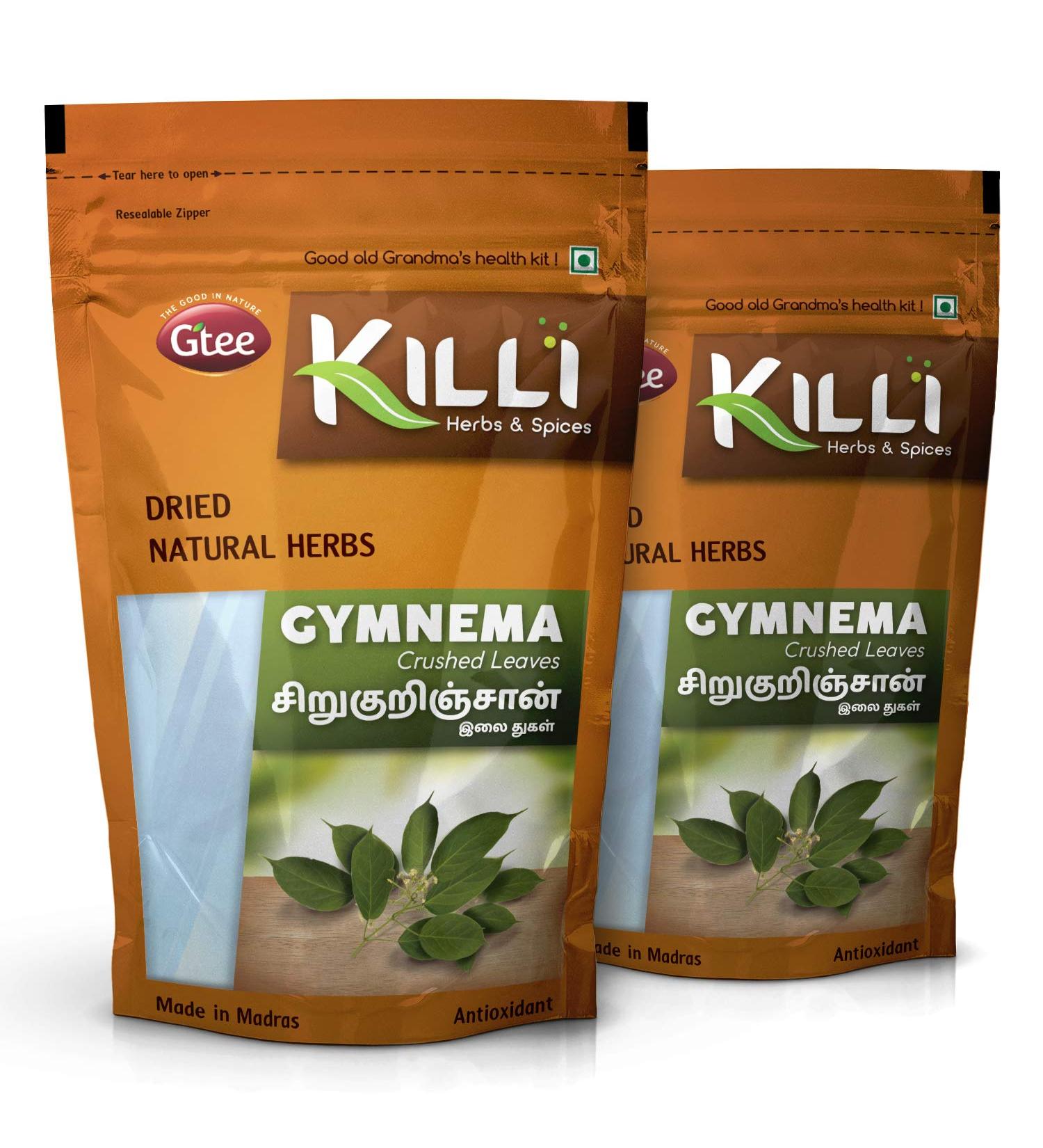 KILLI Gymnema sylvestre | Sirukurinjan | Madhunashini | Gurmar Leaves Crushed 100g (Pack of 2) - Buy Online on GoSupps.com