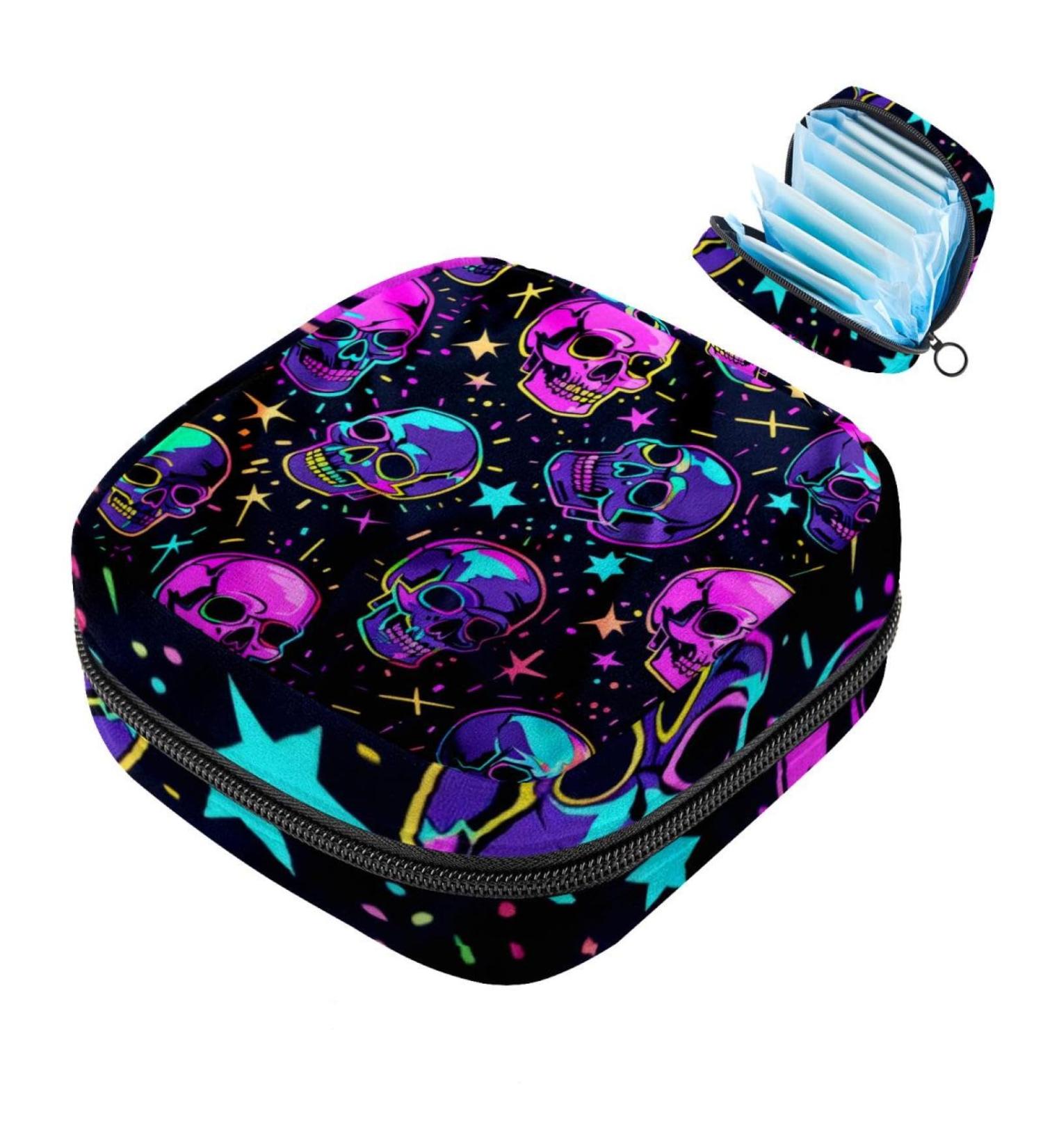Large Capacity Storage Bags for Women's Bandages & Menstrual Cup - Travel Organizer with American Flag Design - 4.7x6.6x6.6 - Buy Online on GoSupps.com