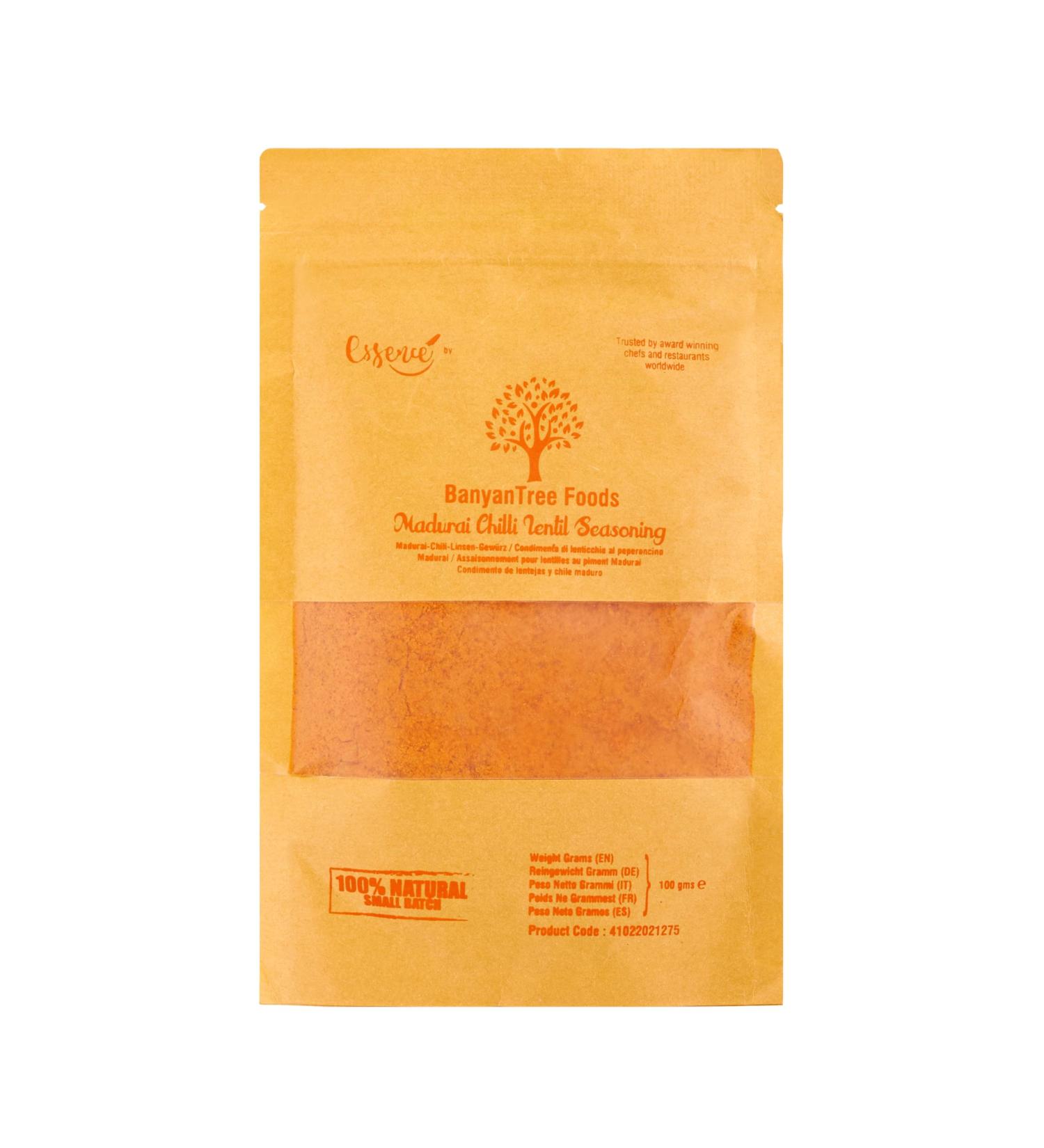 BanyanTree Foods Madurai Chilli Assaisonnement aux lentilles | M lange de piment 100 g enti rement naturel origine indienne