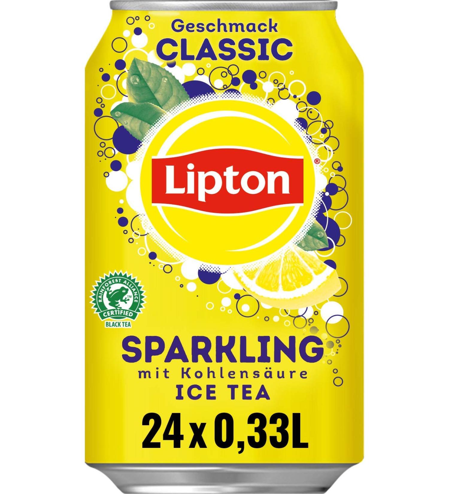 Buy Lipton Ice Tea Sparkling Classic - Lemon Flavor (24 x 0.33L) | International Shipping Available - Buy Online on GoSupps.com