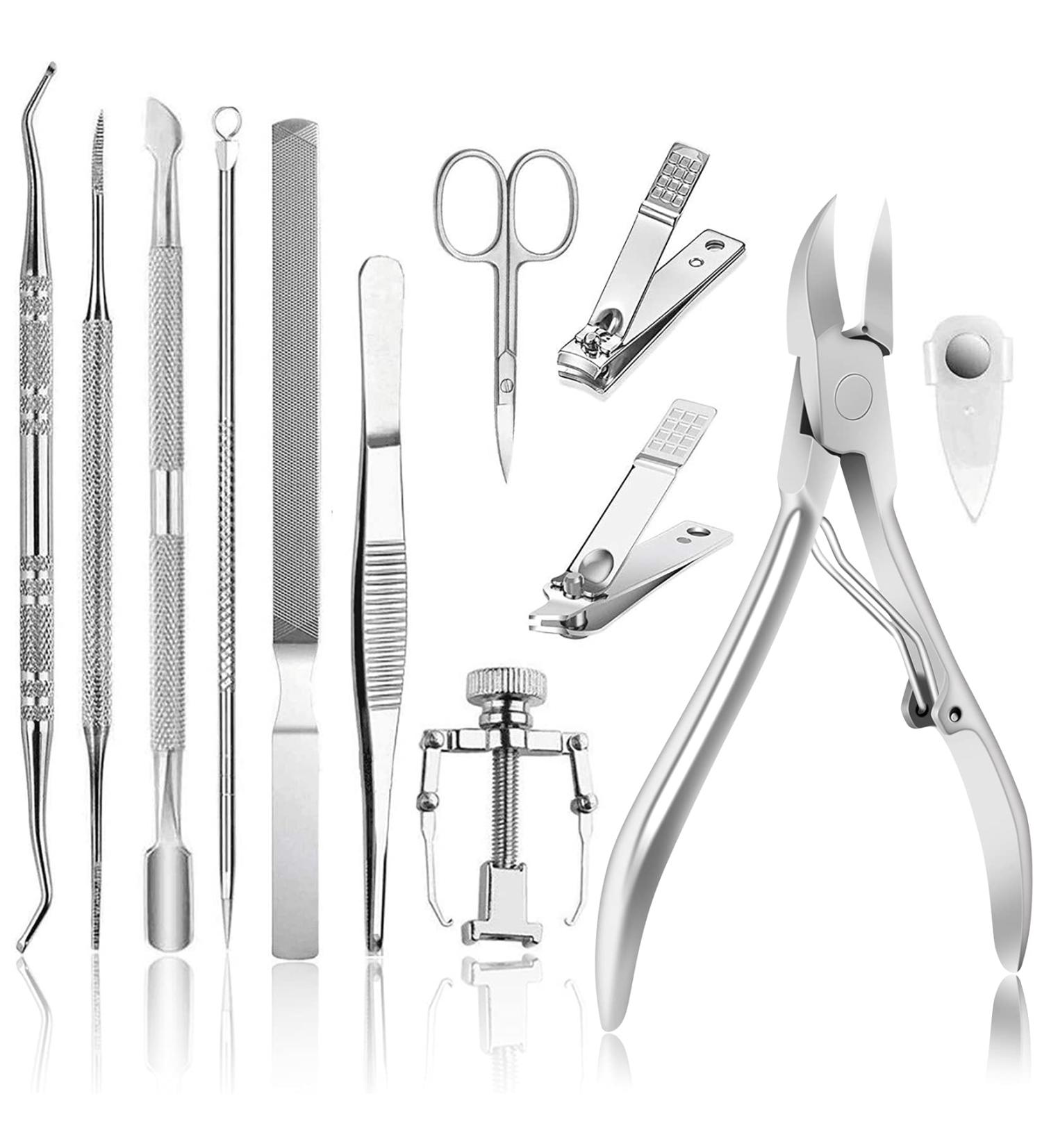 JTIEO 12PCS Toenail Clippers Set - Podiatrist-approved Heavy Duty Tool for Thick Toenails (Silver) - Buy Online on GoSupps.com