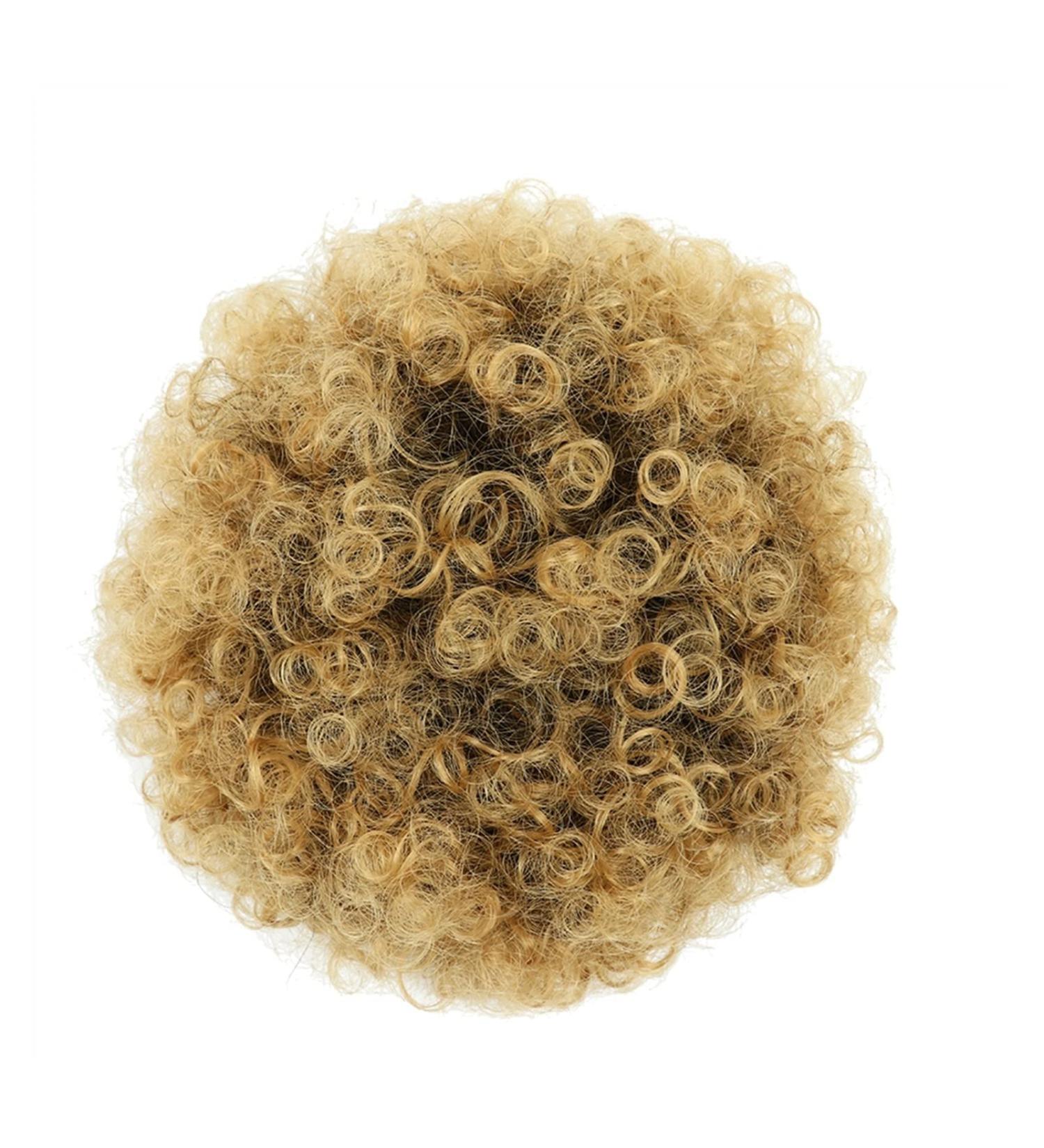 Hair Chignon Synthetic Afro Puffs with Drawstring Hair Pieces Ponytail Hair Bun Updo Hair Extensions Bun For Women Short Curly Bun Messy Bun Hair Piece (Color : Q9 1B-27) - Buy Online on GoSupps.com