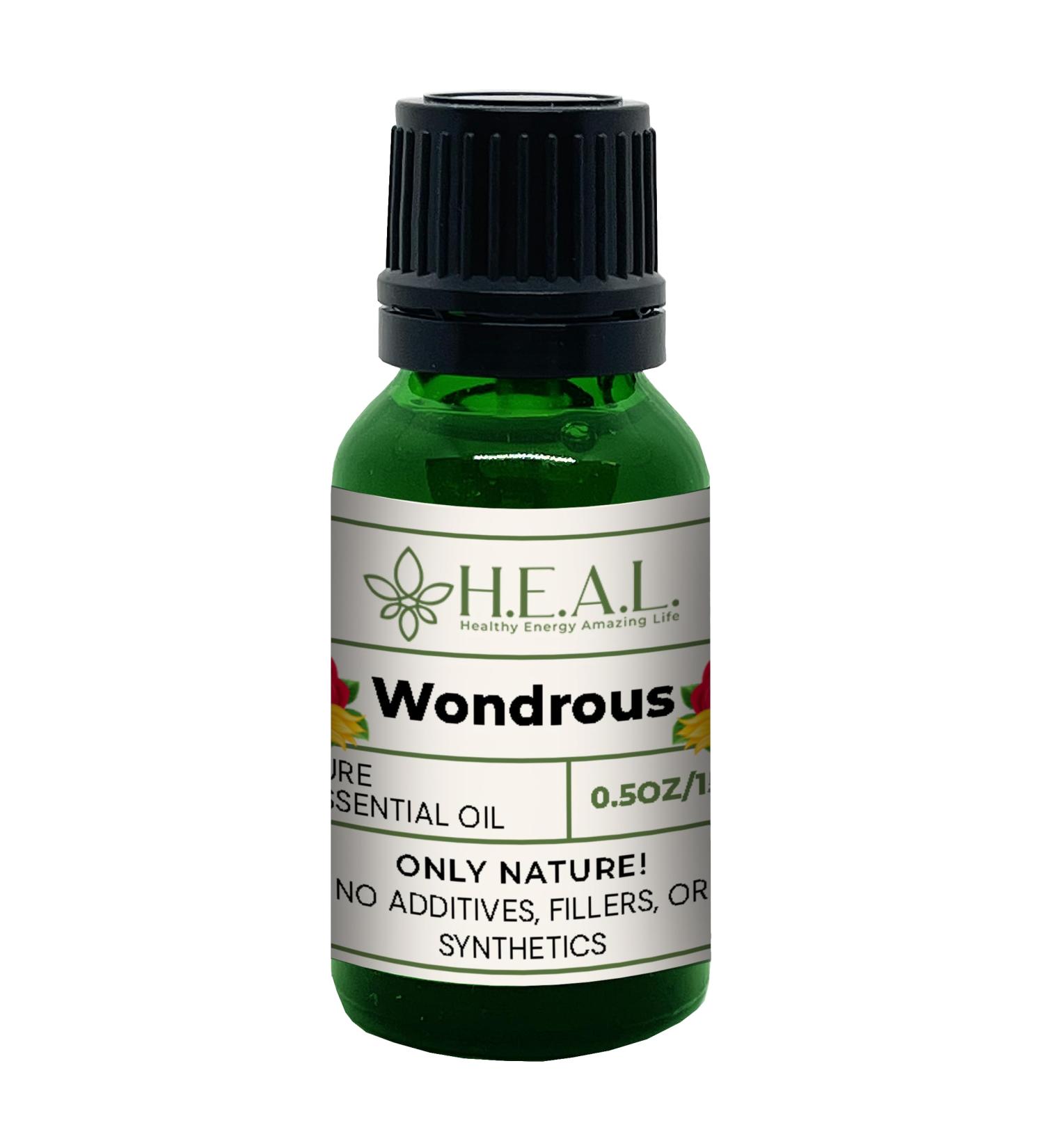 H.E.A.L.'s Wondrous Essential Oil Blend Lemon Ylang Ylang Orange Bergamot & Rose 0.5oz - Buy Online on GoSupps.com