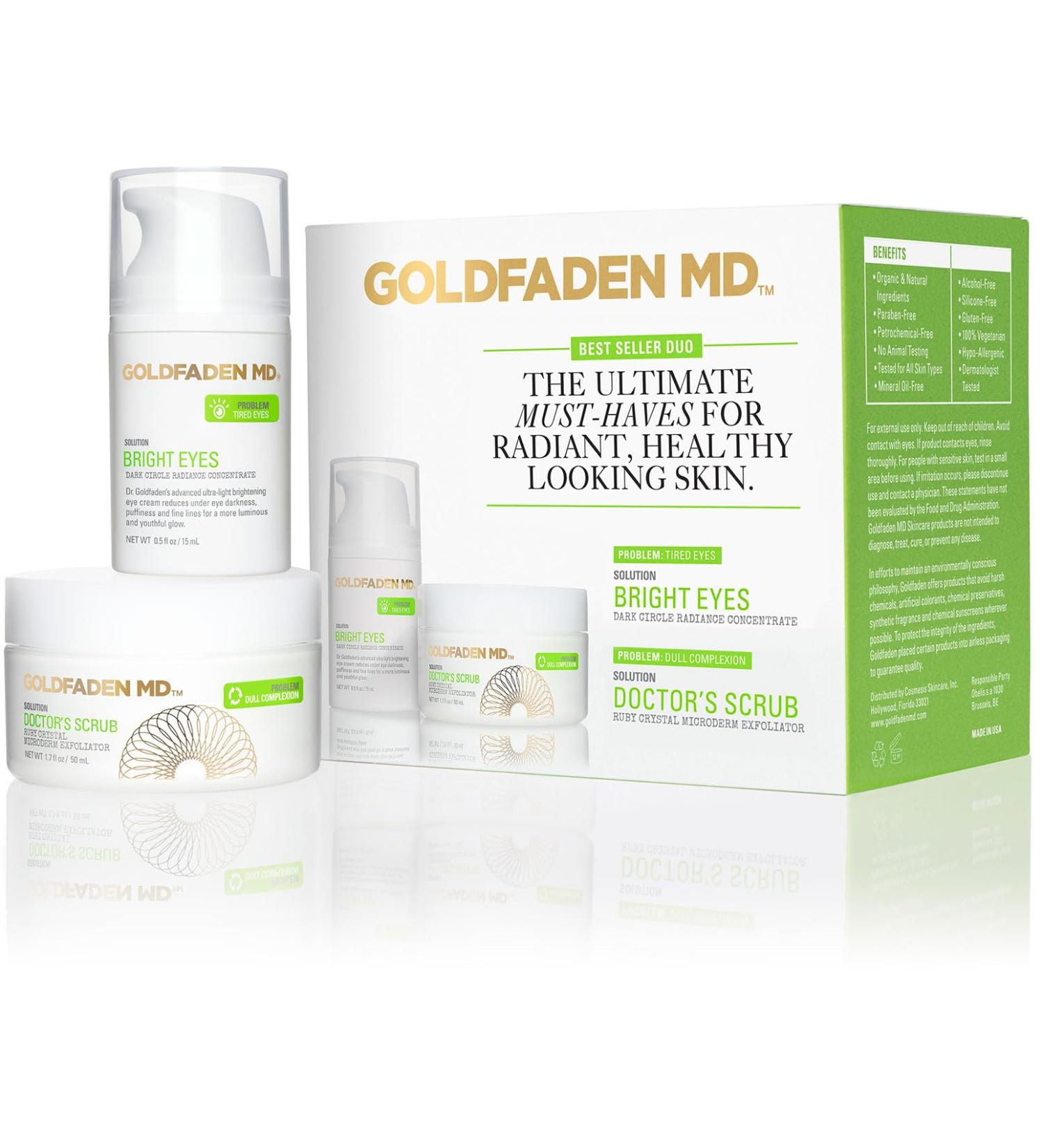 GOLDFADEN MD Duo Kit: Bright Eyes & Doctor's Scrub - Radiant Skin 2 Piece Set | International Shipping Available - Buy Online on GoSupps.com