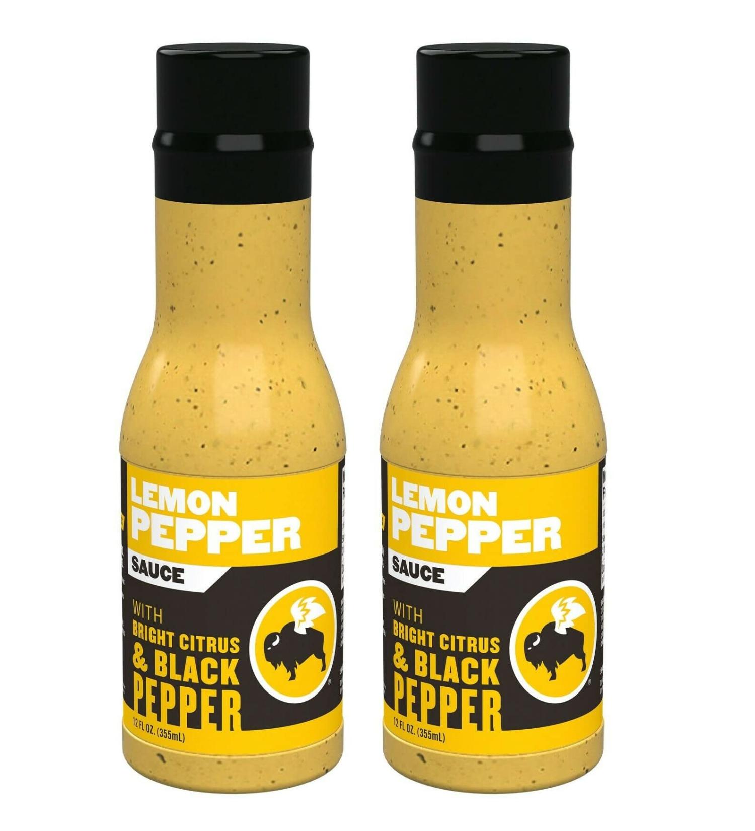 Al Amin Foods Lemon Pepper Sauce - 2 Bottles, 12 fl.oz each | Bright Citrus & Black Pepper | Buffalo Wild Wings - Buy Online on GoSupps.com