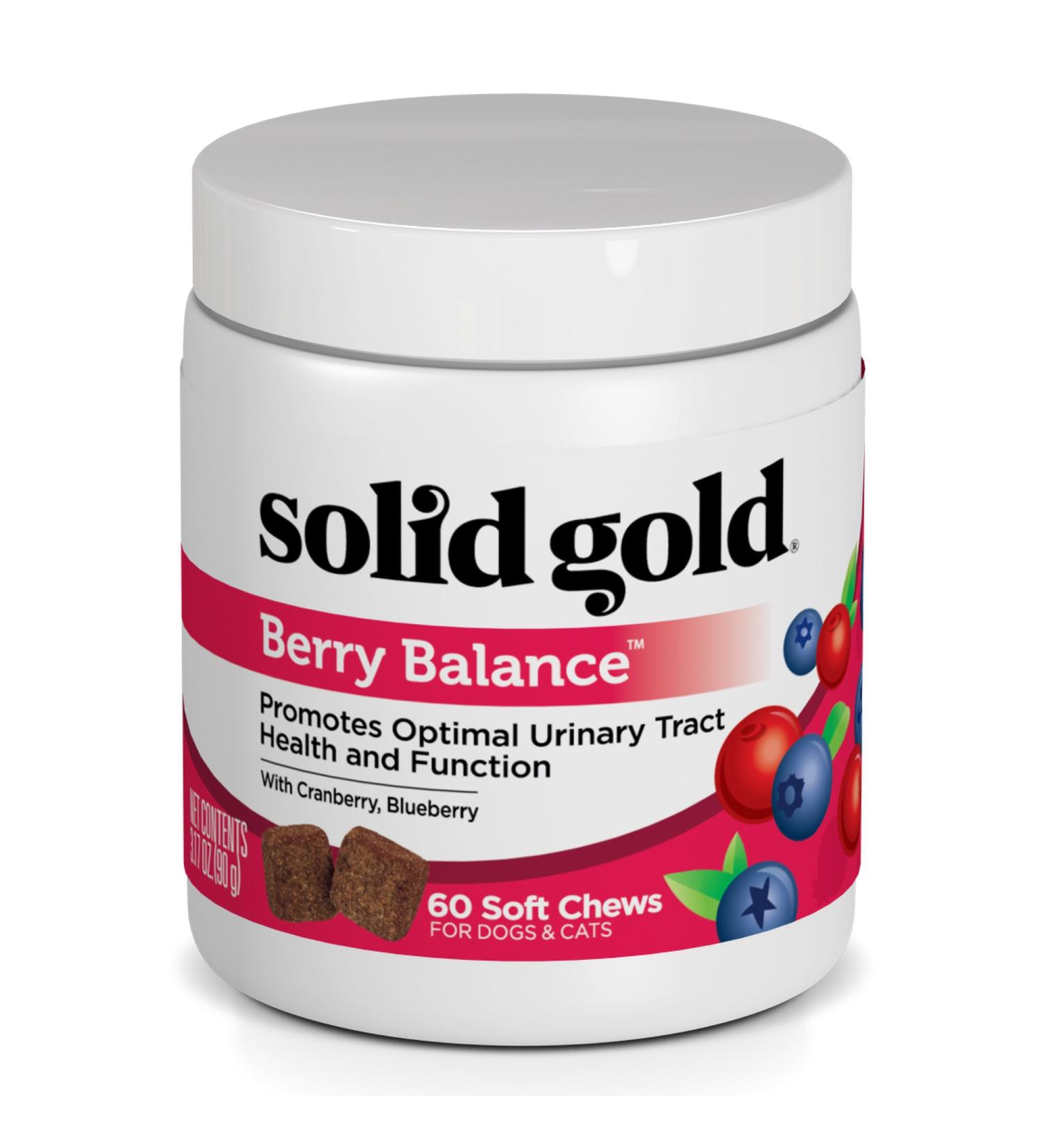 Solid Gold Cranberry Supplement for Pets - Urinary Tract Health Support with Antioxidants - Berry Balance for Cats & Dogs - Buy Online on GoSupps.com