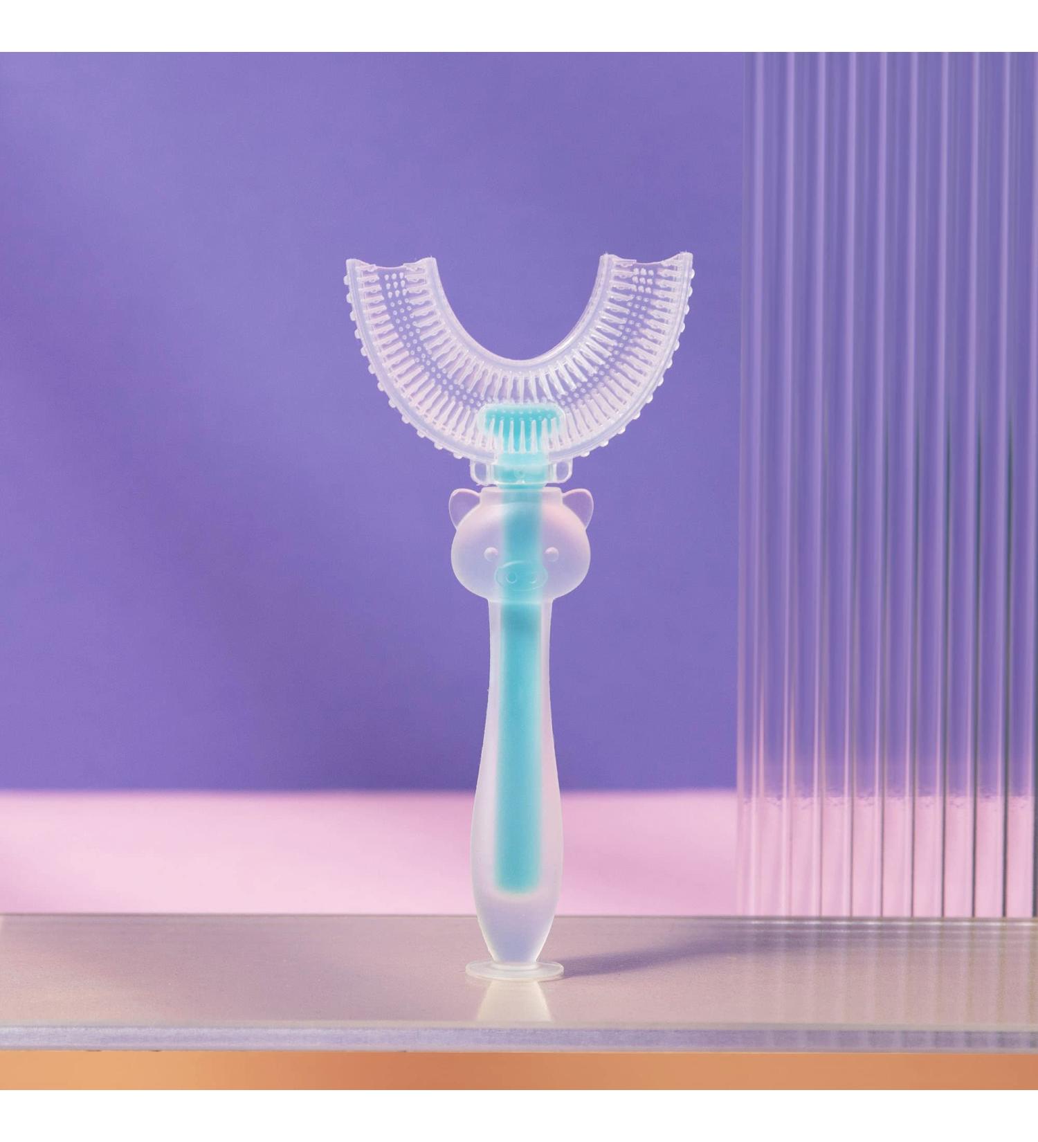 ROSEWARD Upgraded U-Shaped Kids Toothbrush - Large (Age 6-12) Blue | Extra Soft Silicone | 360 Round Toothbrush - Buy Online on GoSupps.com