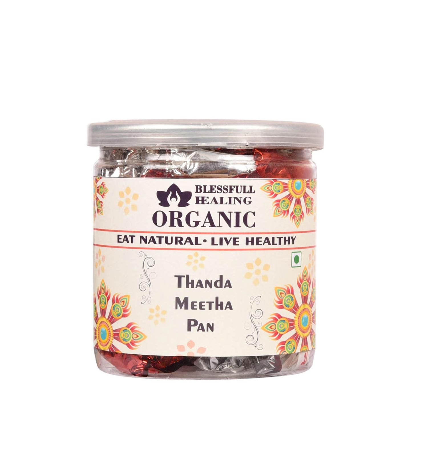 Blessfull Healing Organic Thanda Meetha Pan 200 Gram Airtight Container (Packing May Vary)