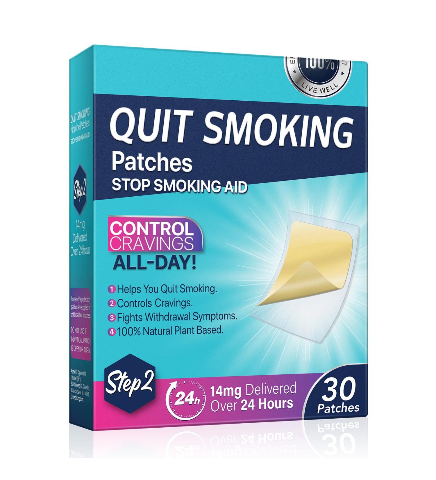 Stop Aid Step 2 Quit Patch - 30 Patches (14mg) | 24-Hour Nicotine Replacement Therapy - Buy Online on GoSupps.com