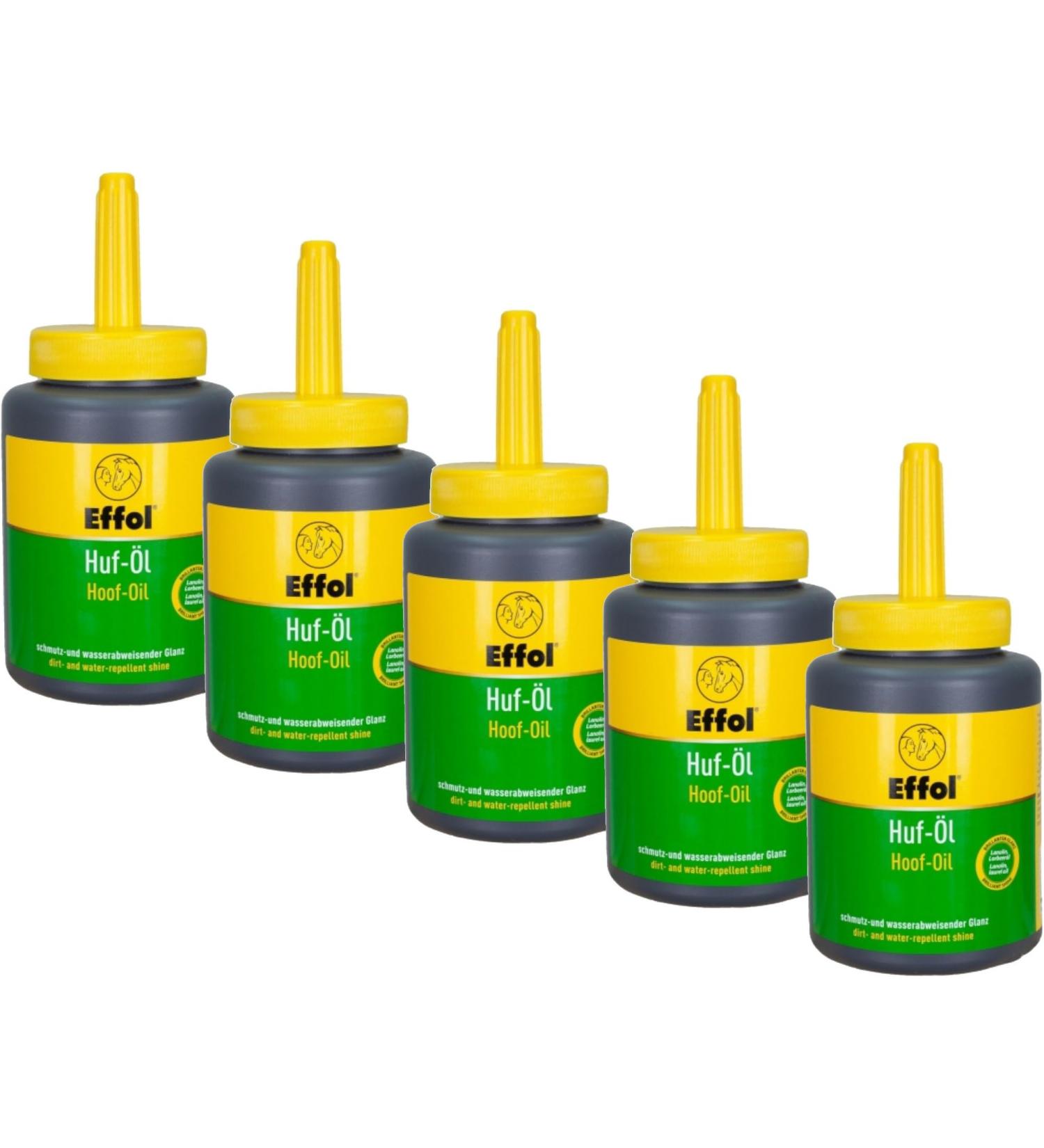 RL24 Effol Huf-Oil | Dirt Repellent Hoof Fett with Brush | Brilliant Shine | Lanolin & Laurel Oil | Horse Hoof Care | 5 x 475 ml Set - Buy Online on GoSupps.com