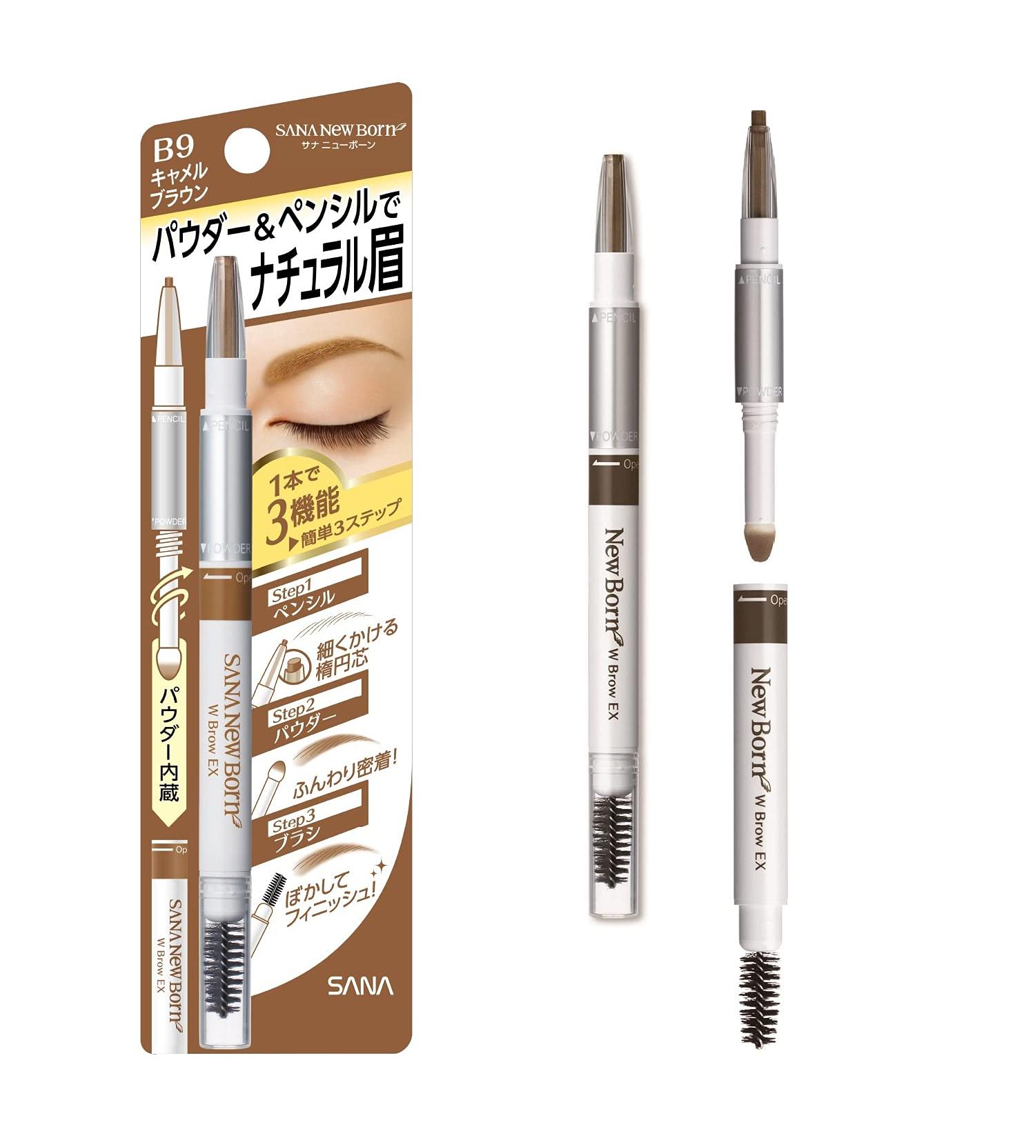 SANA New Born Eyebrow Mascara and Pencil Camel Brown  - Buy Online on GoSupps.com