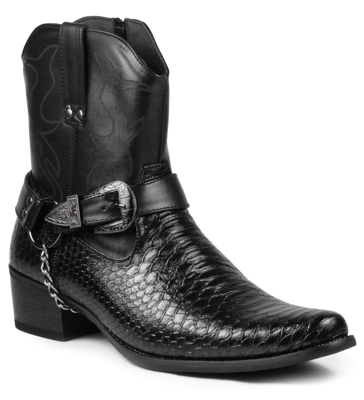 Men's Metrocharm Diego-01 Western Cowboy Boots - Size 9, Black - Buy Online on GoSupps.com