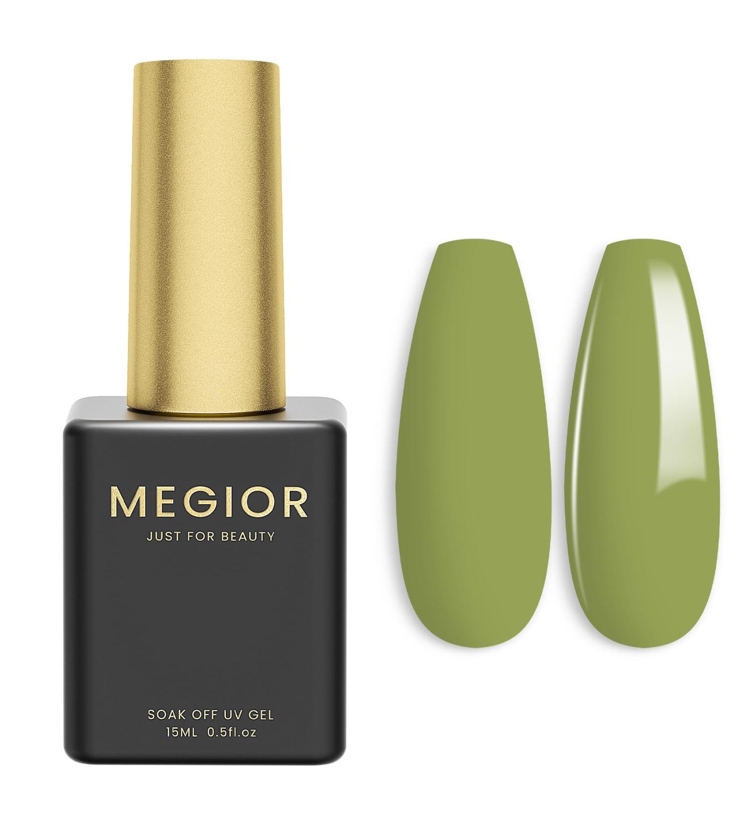 MEGIOR Green Gel Nail Polish 15ml Moss Green Gel Polish 1PCS Soak Off UV LED Nail Gel Polish for Nail Art Manicure Salon DIY Home for Women Girls Nails - Buy Online on GoSupps.com