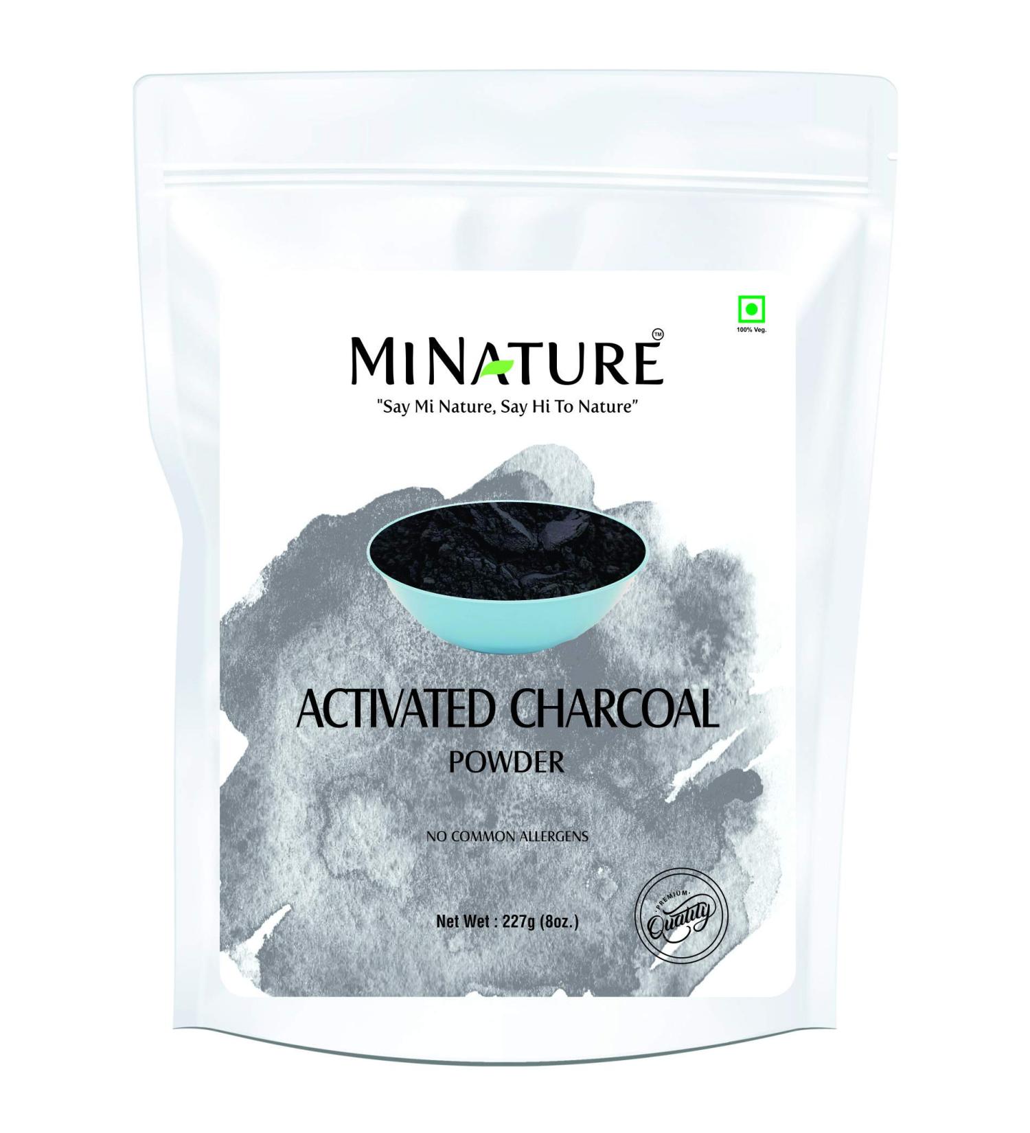 Activated Charcoal Powder by mi Nature | 227g(8 oz) (0.5 lb) | Teeth Whitening Powder | Activated Charcoal for Facial mask | Skin Care