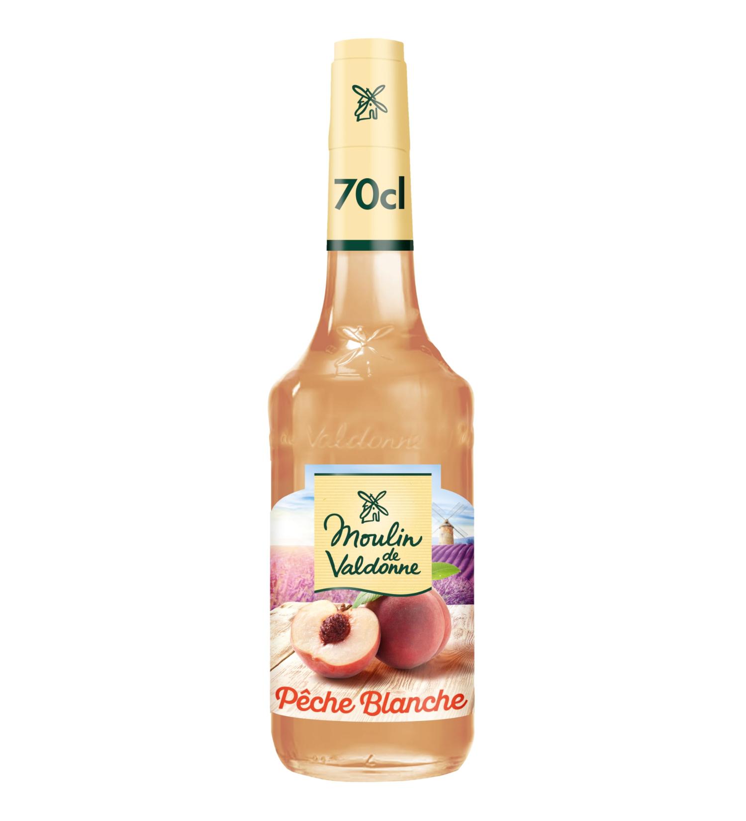 Moulin de Valdonne White Peach Syrup 700 ml - Buy Online on GoSupps.com