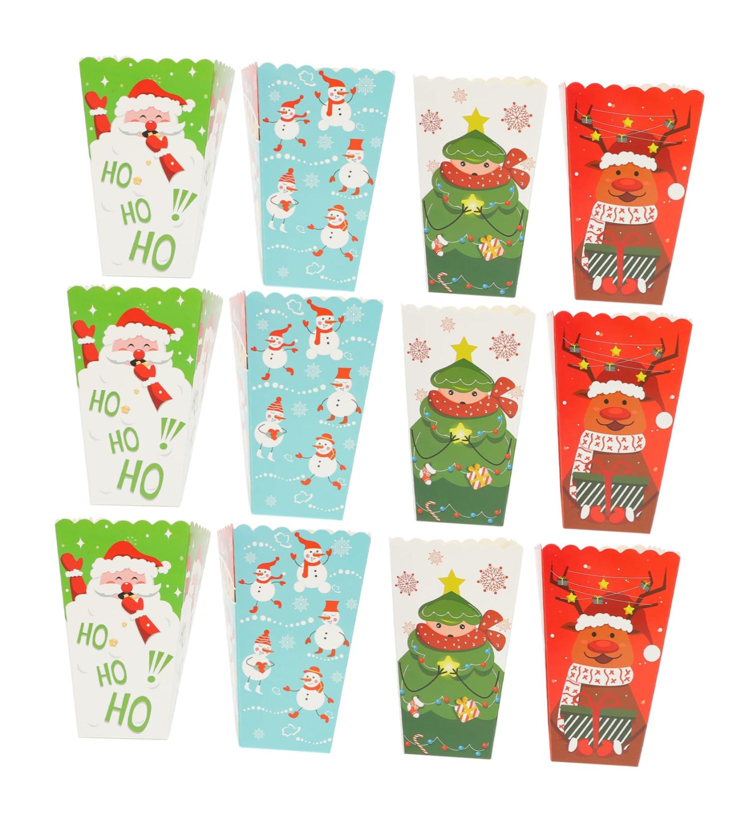 HAPINARY 12pcs Boxes Christmas Popcorn Box Xmas Gift Packing Case Candy Gift Bags Christmas Candy Bag Christmas Party Favor Christmas Candy Favor Boxes Paper Gift Box Fashion - Buy Online on GoSupps.com