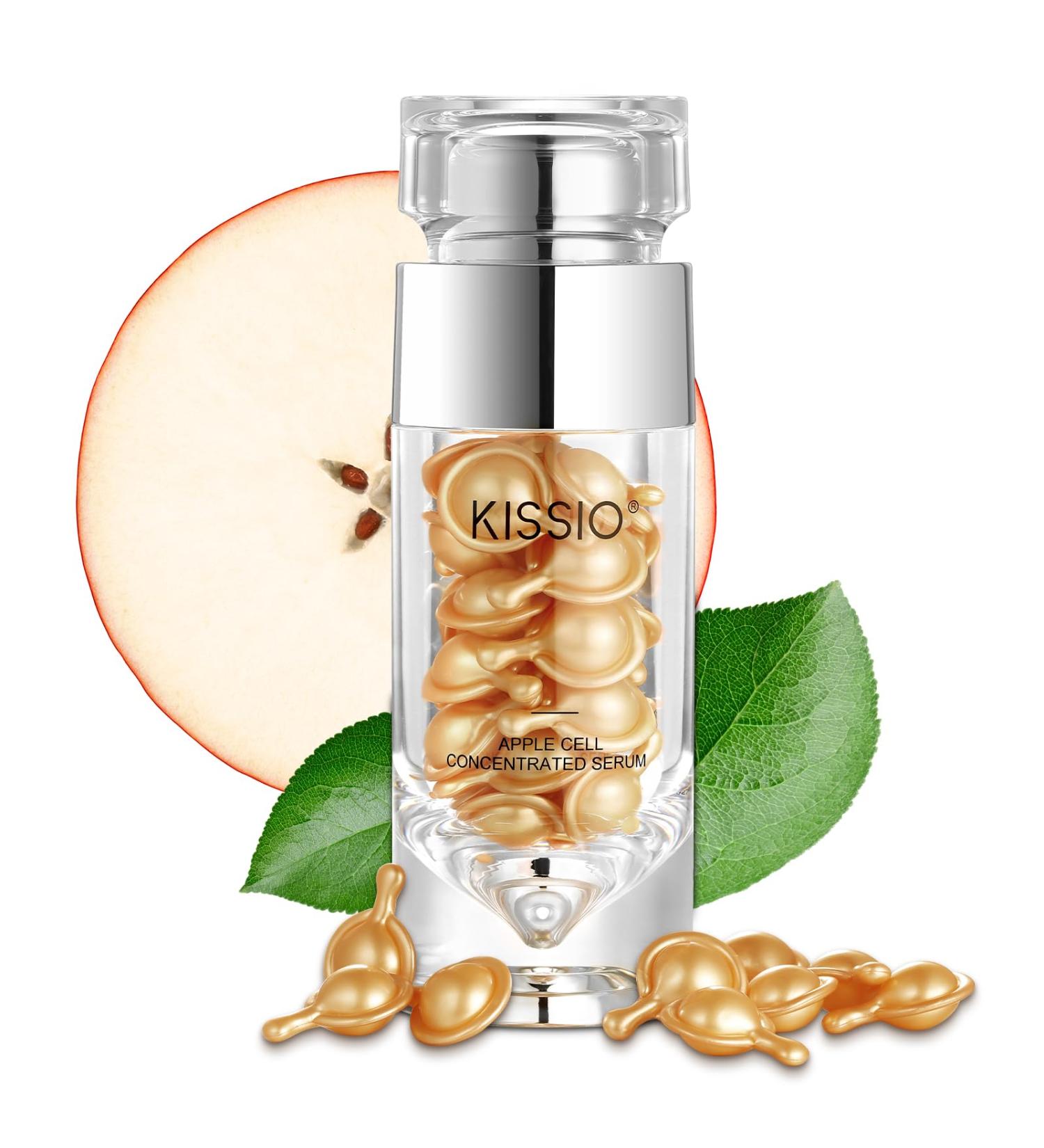 KISSIO Apple Cell Serum - Anti-Aging Hydrating Serum for Fine Lines & Wrinkles 30 Capsules Moisturizer for Night Use Plump & Firm Skin - Buy Online on GoSupps.com