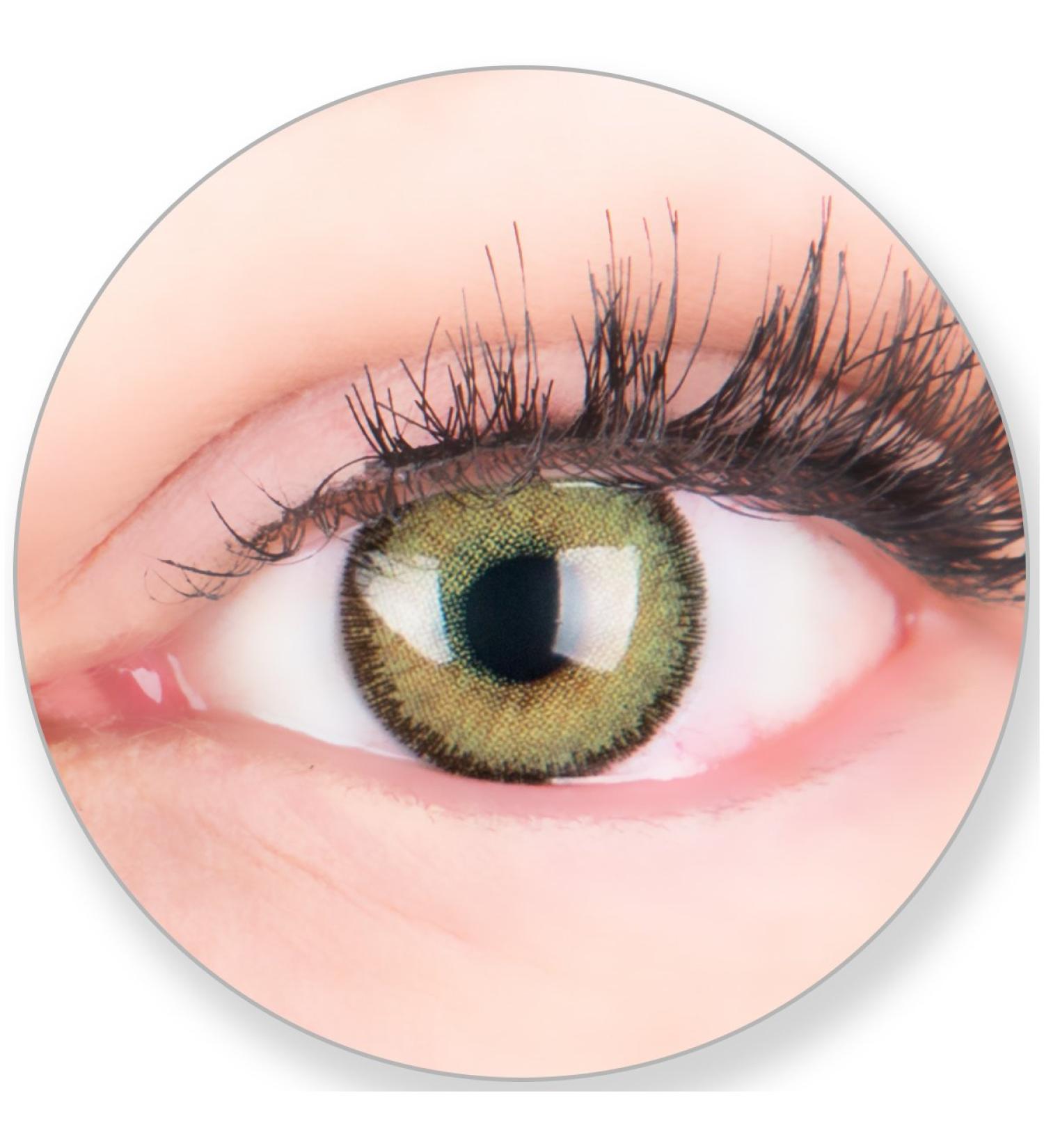 GlamLens Green Colored Contact Lenses - Monthly Soft Hydrogel 0.0 Diopters with Lens Case - Natural Look 1 Pair - Buy Online on GoSupps.com