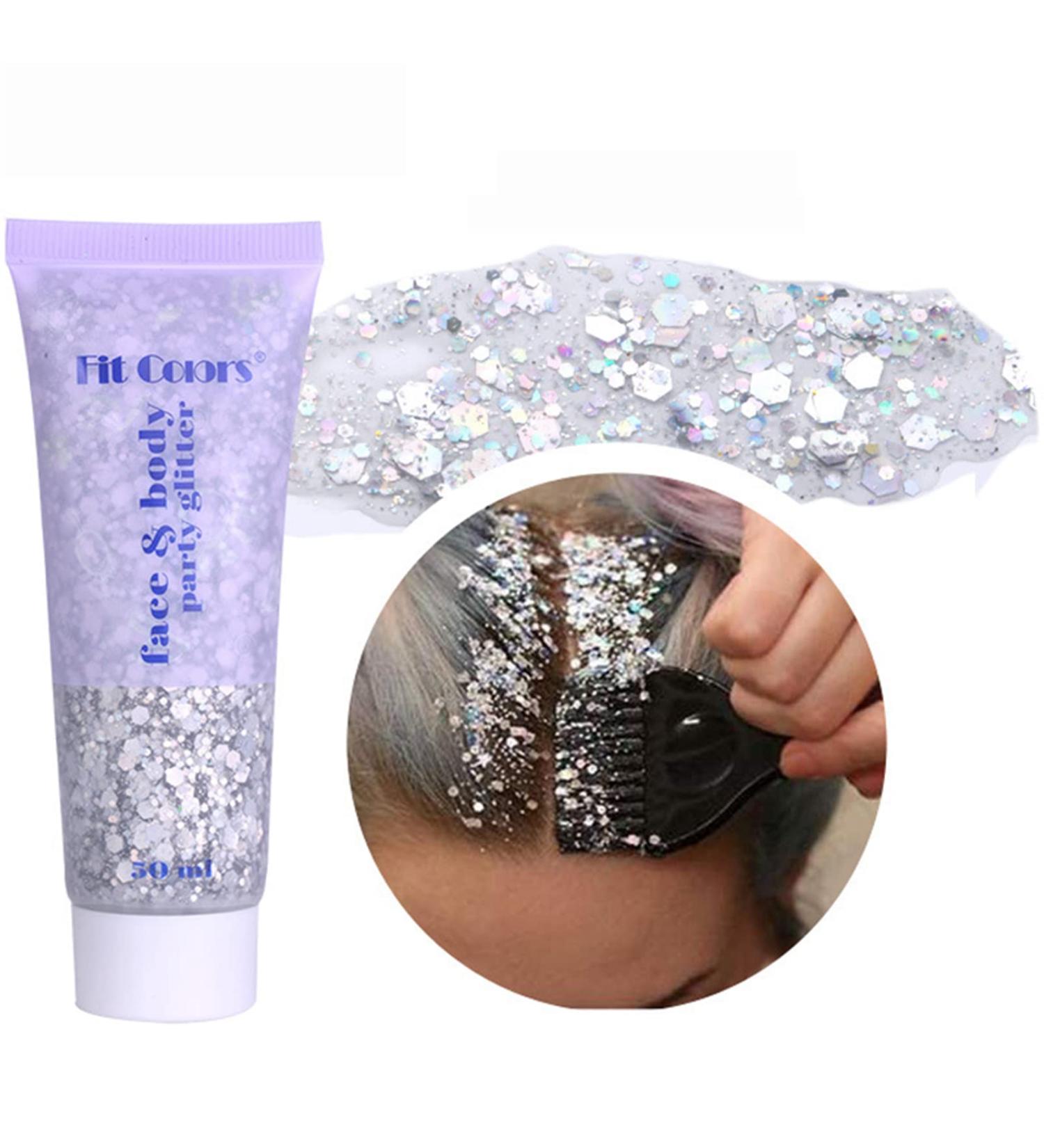 Mermaid Sequins Body Glitter Gel 50ml - Sparkling Liquid Eyeshadow for Face, Hair, and Nails - Christmas Festival Makeup Decoration - Colour 2 - Buy Online on GoSupps.com