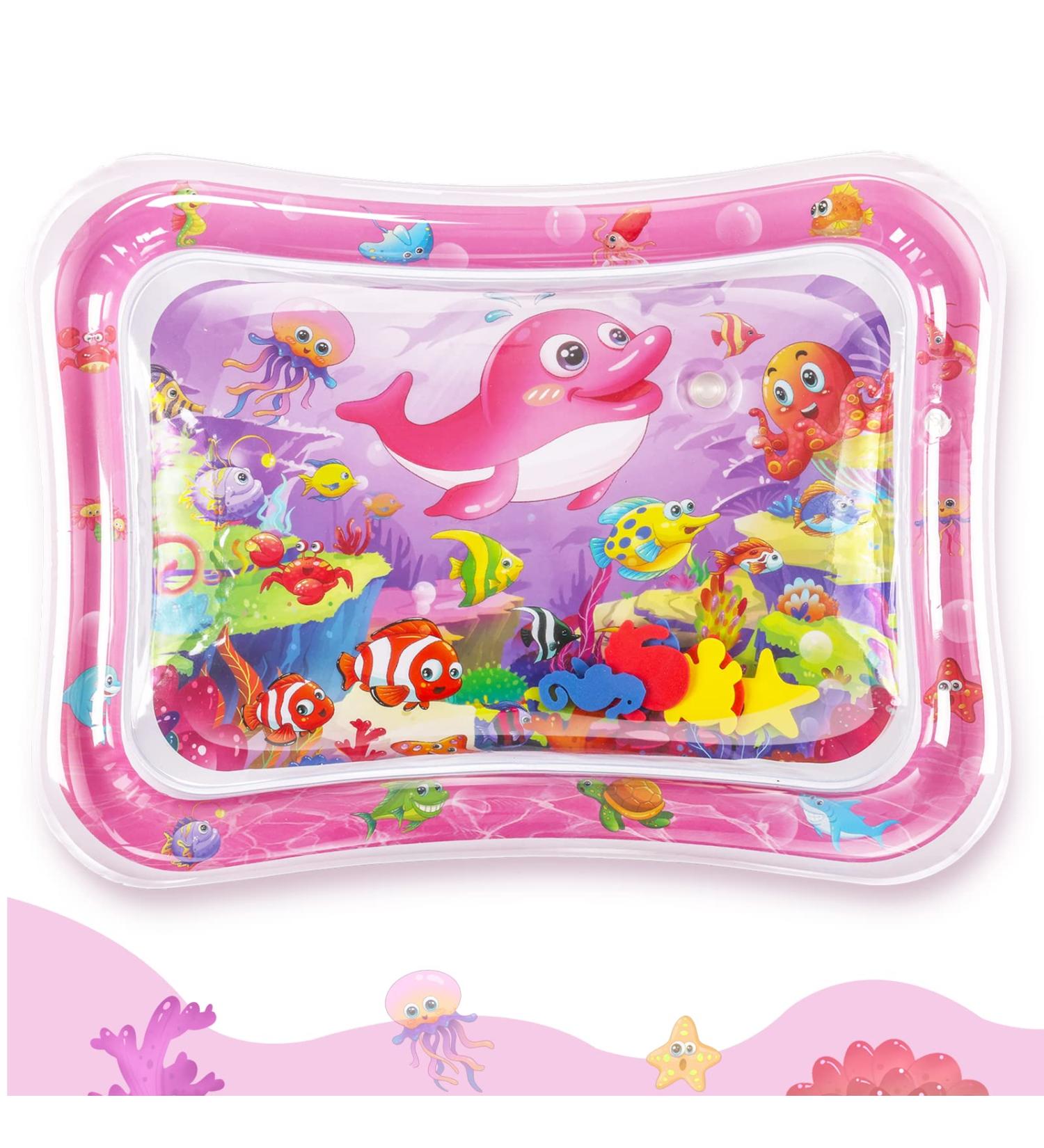 Inflatable Tummy Time Mat: Premium Baby Water Play Mat for Stimulation and Sensory Development - Ideal Toys for Infants and Toddlers (Pink) - Buy Online on GoSupps.com