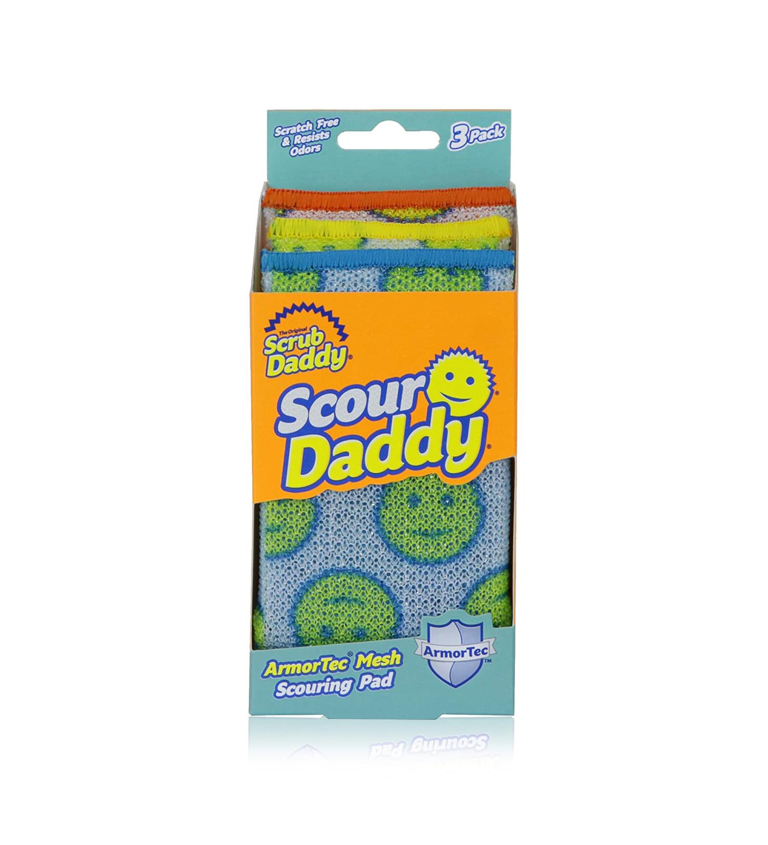 Scrub Daddy Scour Pads - Scour Daddy - Multi-Surface Scouring Pad  Absorbent  Durable  FlexTexture Sponge  Soft in Warm Water  Firm in Cold  Scratch Free  Odor Resistant  Easy to Clean  3ct - Buy Online on GoSupps.com