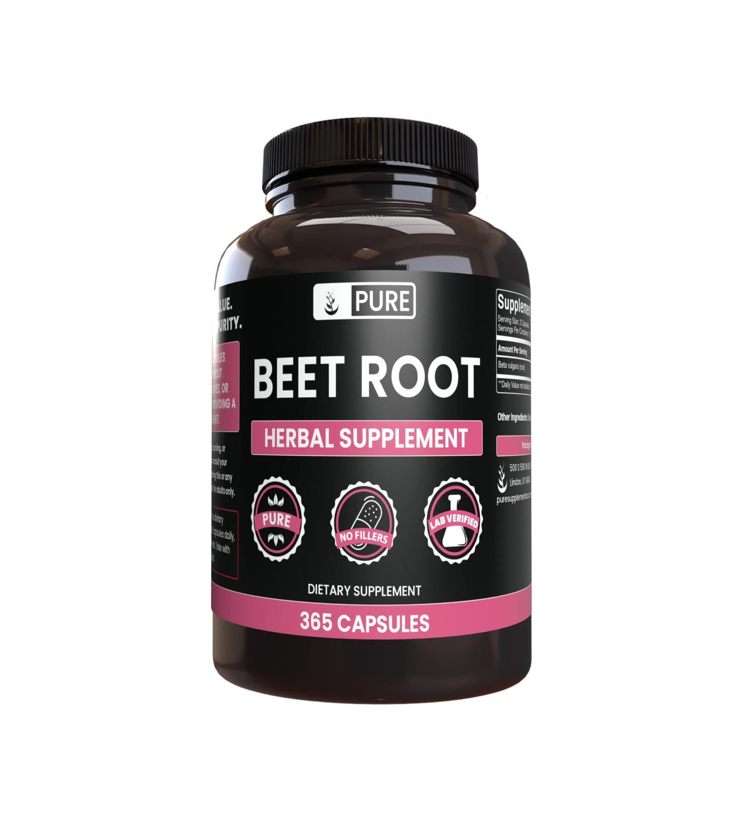 365 Pure Beet Root Capsules - Lab Verified, No Fillers, 100% Original Ingredients - 1 Pack - Buy Online on GoSupps.com