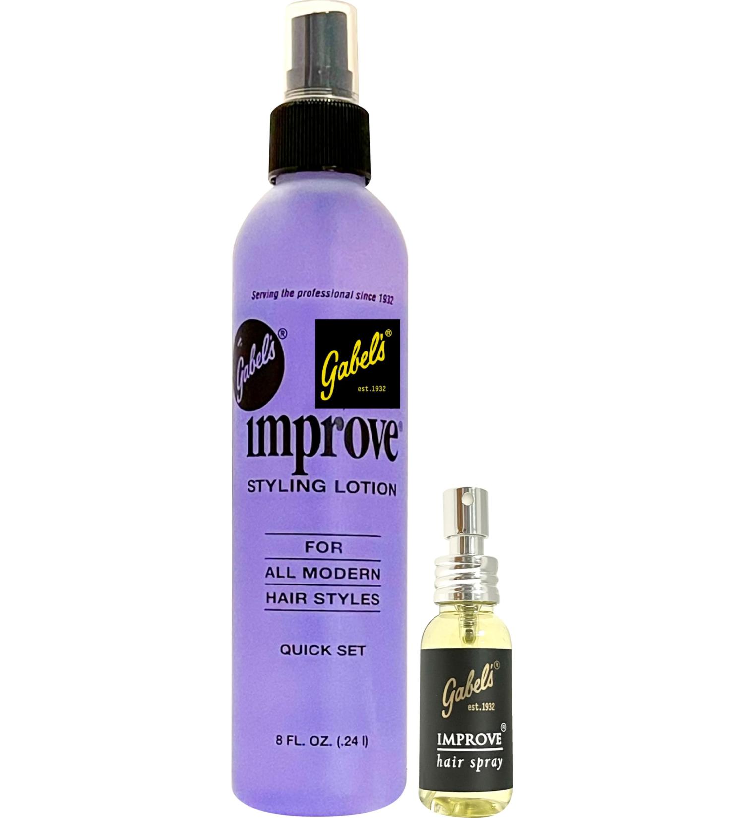 Improve Gabel s Styling Lotion Hair Spray Quick Set - 8oz(Purple) 1oz(Light Yellow) 8ozPurple_1ozYellow