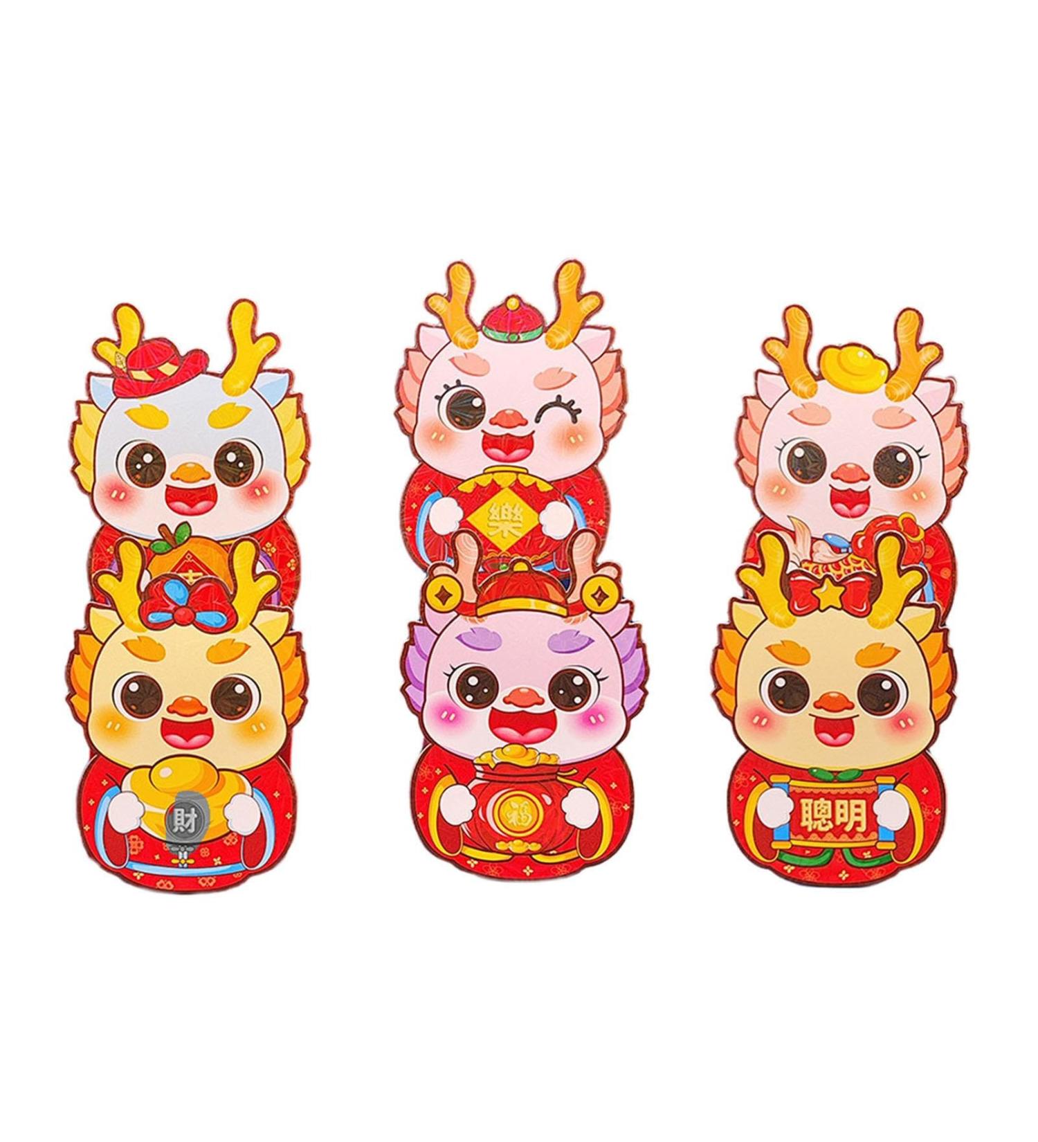 JAYIOLA 6 Red Envelopes for The Chinese Lunar New Year Hong Bao Traditional Gift Red Packets for The Graduation Festival Style B - Buy Online on GoSupps.com