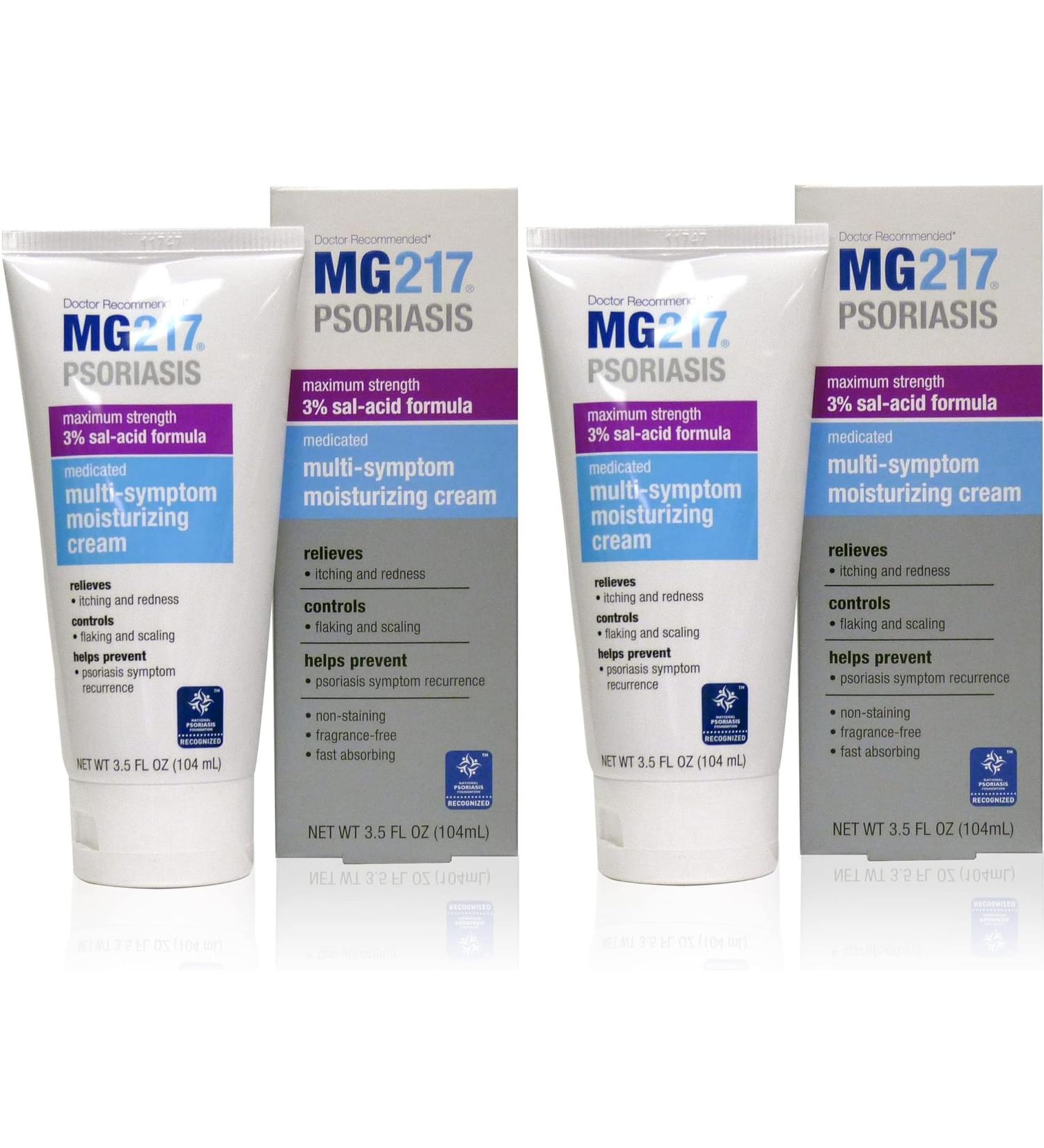 MG217 Medicated Moisturizing Psoriasis Cream with 3% Salicylic Acid Multi-Symptom Fragrance Free 3.5 Fl Oz (5604) (Pack of 2) - Buy Online on GoSupps.com