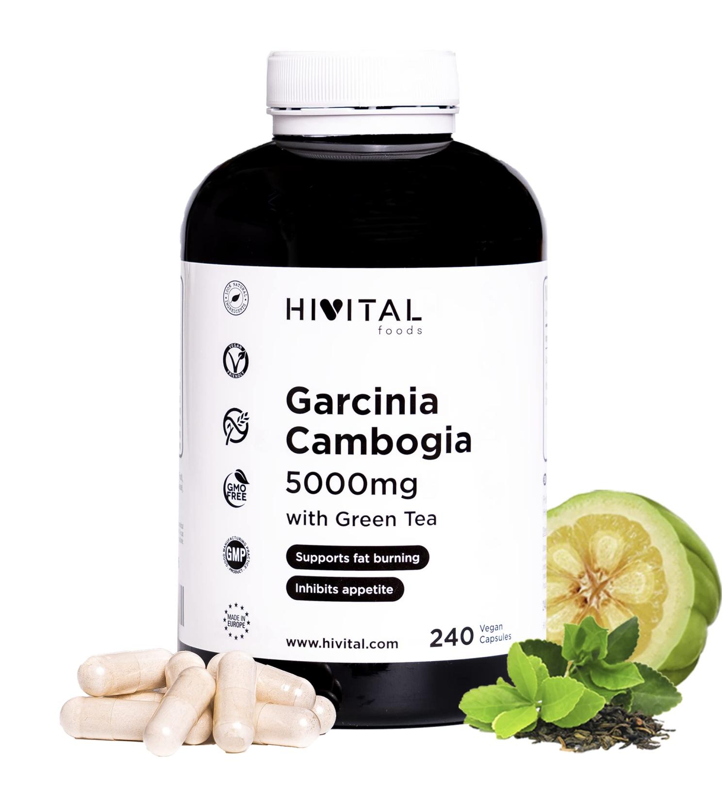 Buy Garcinia Cambogia 5000 mg - 240 Vegan Capsules for Weight Loss | 60% HCA & Green Tea | Natural Appetite Suppressant - Buy Online on GoSupps.com