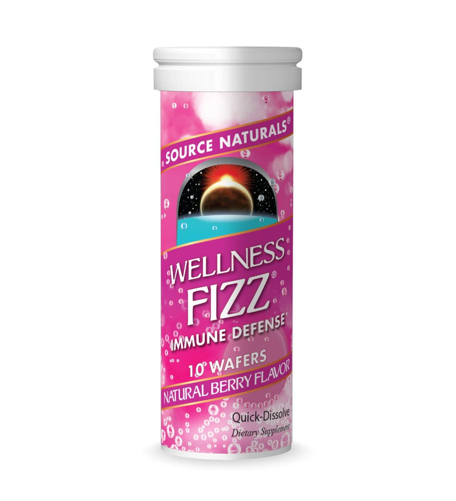 Source Naturals Wellness Fizz - Natural Berry Flavor 10 Wafers | Boost Your Health - Buy Online on GoSupps.com