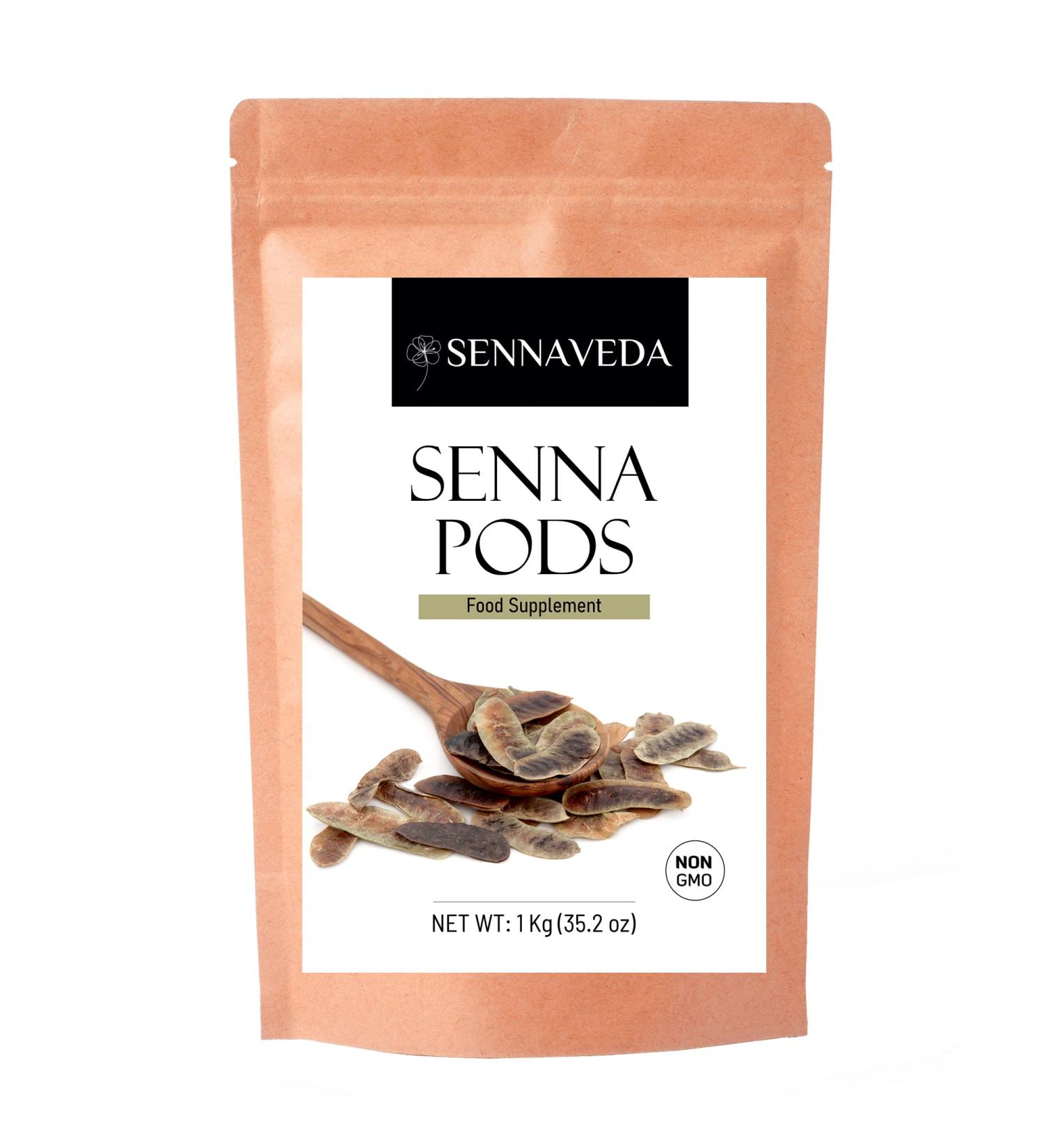 Sennaveda Pure Senna Pods Whole 1 kg Herbal Tea Digestive Health Detox Infusion Laxatives