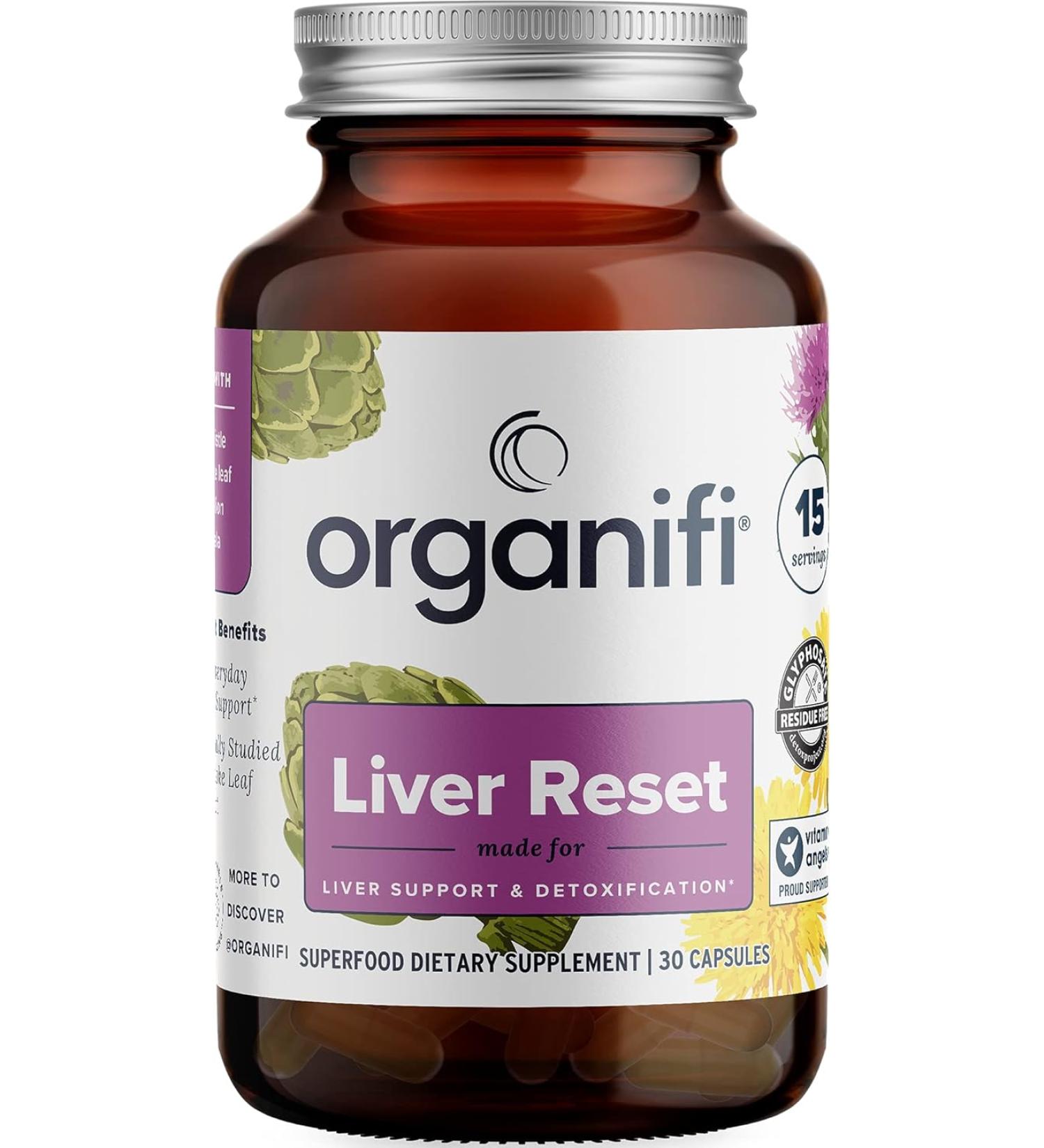 Organifi Liver Reset Liver Detox Digestive and Immune Support Promotes Cellular Energy Production 30 Capsules - Buy Online on GoSupps.com