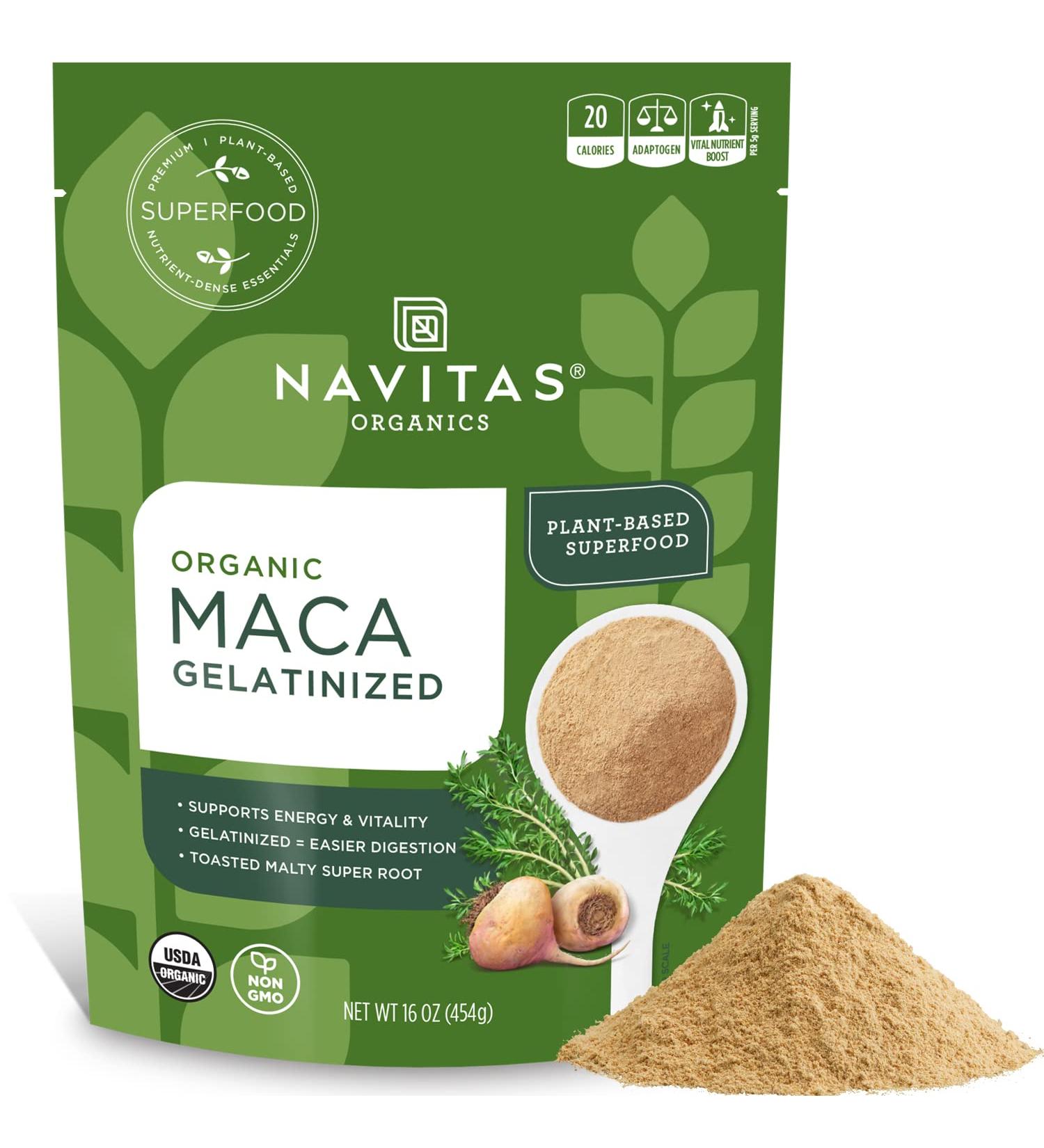 Navitas Organics Gelatinized Maca Powder 16 oz - Organic Superfood for Energy & Vitality - Buy Online on GoSupps.com