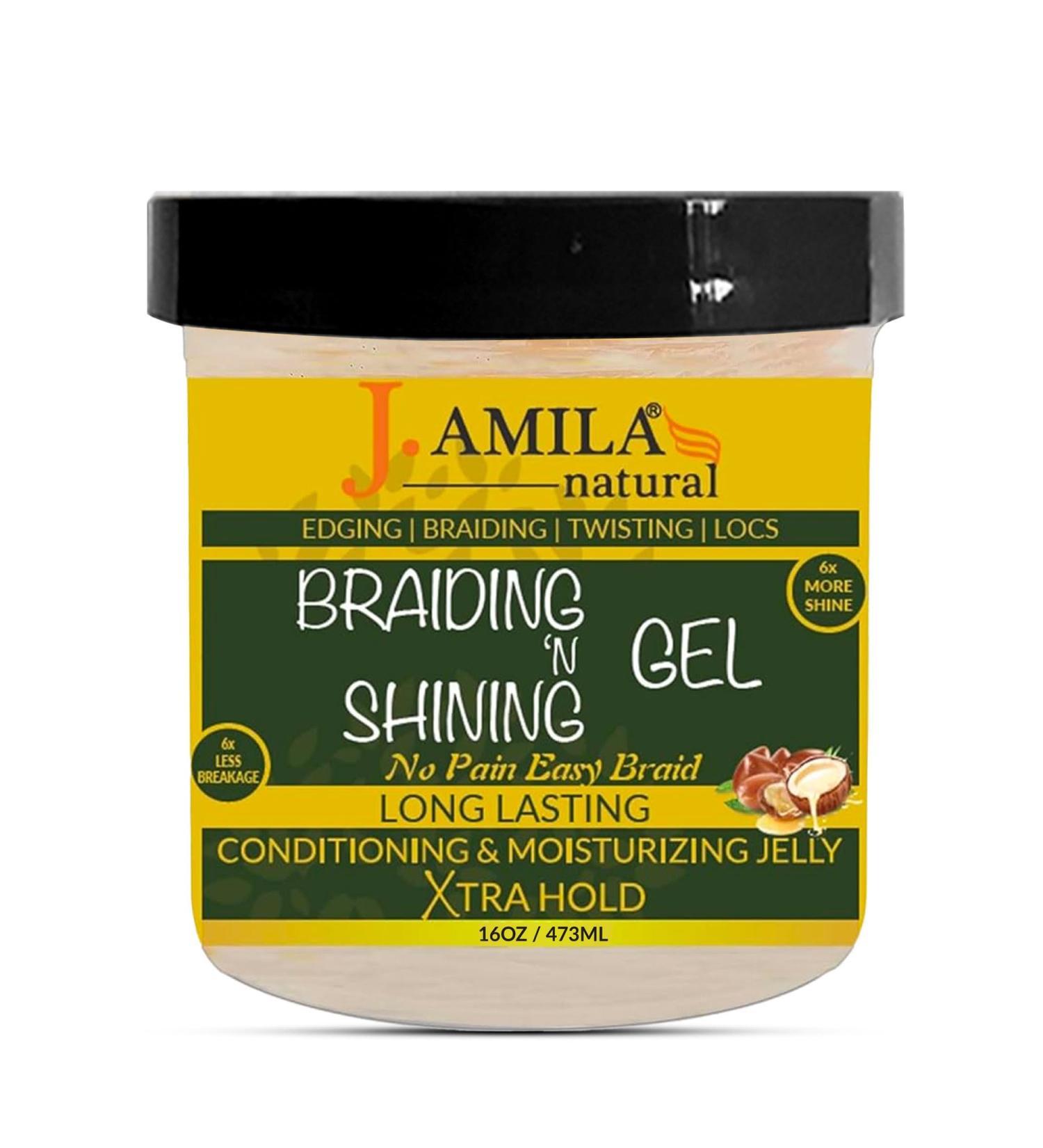Natural Award Winning Braiding N Shining Gel | Long Lasting Conditioning & Moisturizing | Extreme Hold (16oz) - International Shipping Available - Buy Online on GoSupps.com