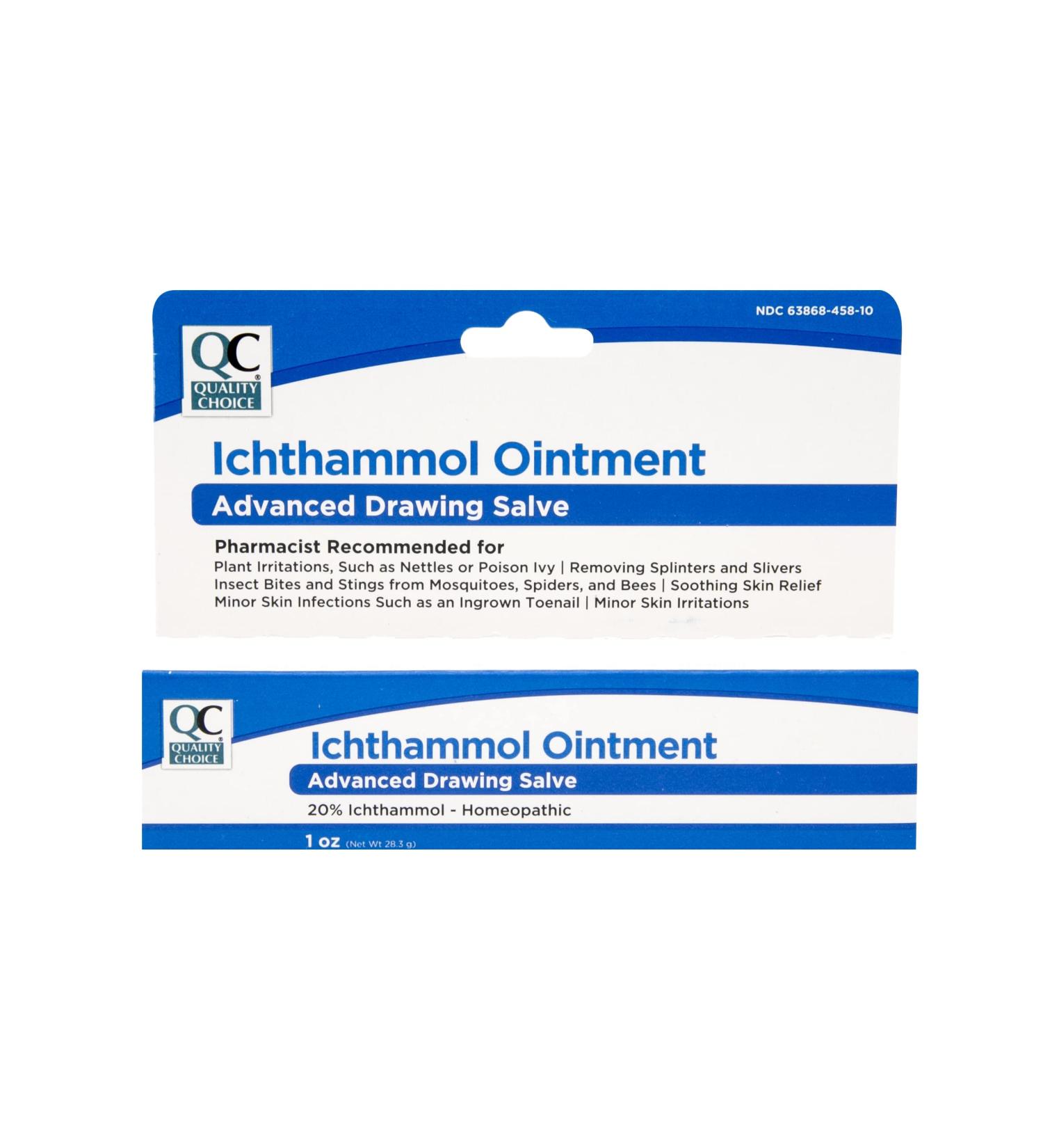 Quality Choice Ichthammol Ointment 20% | Advanced Drawing Salve for Skin Relief | Plant Irritations, Splinters, Acne, Boils, Bug Bites | 1oz Tube - Buy Online on GoSupps.com