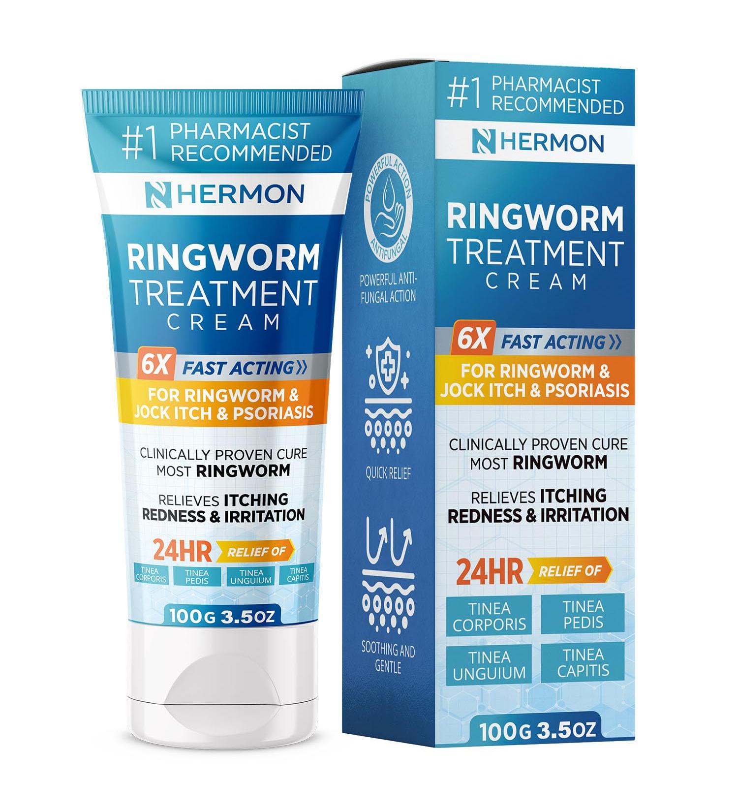 Hermon Antifungal Ringworm Cream - 100ml | Treat Ringworm Jock Itch Eczema & Athlete's Foot for Adults & Kids - Buy Online on GoSupps.com