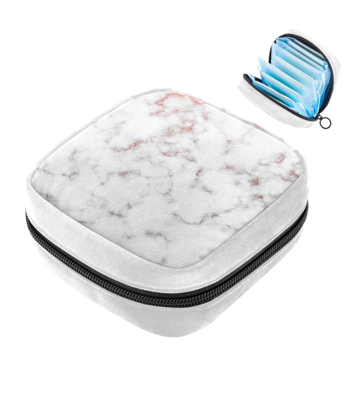 GIAPB Sanitary Napkin Storage Bag - White Rose Gold Marble Color4057 - Buy Online on GoSupps.com