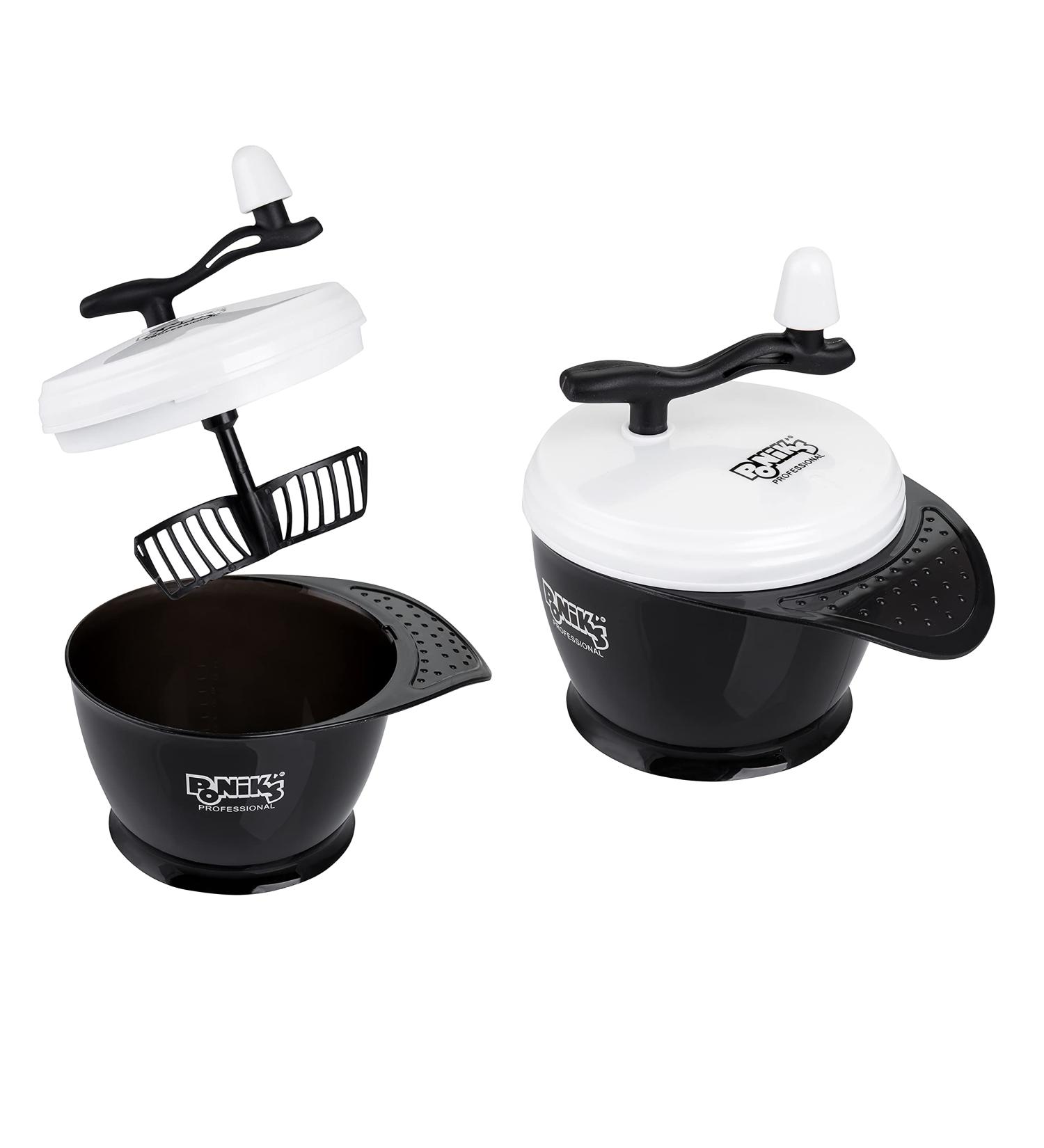 Ponik's - manual tint mixer |Friseurfarf |Hair color mixing shells |Hairy displacement |Ideal for hairdressing salon |Hair color mixer |Black